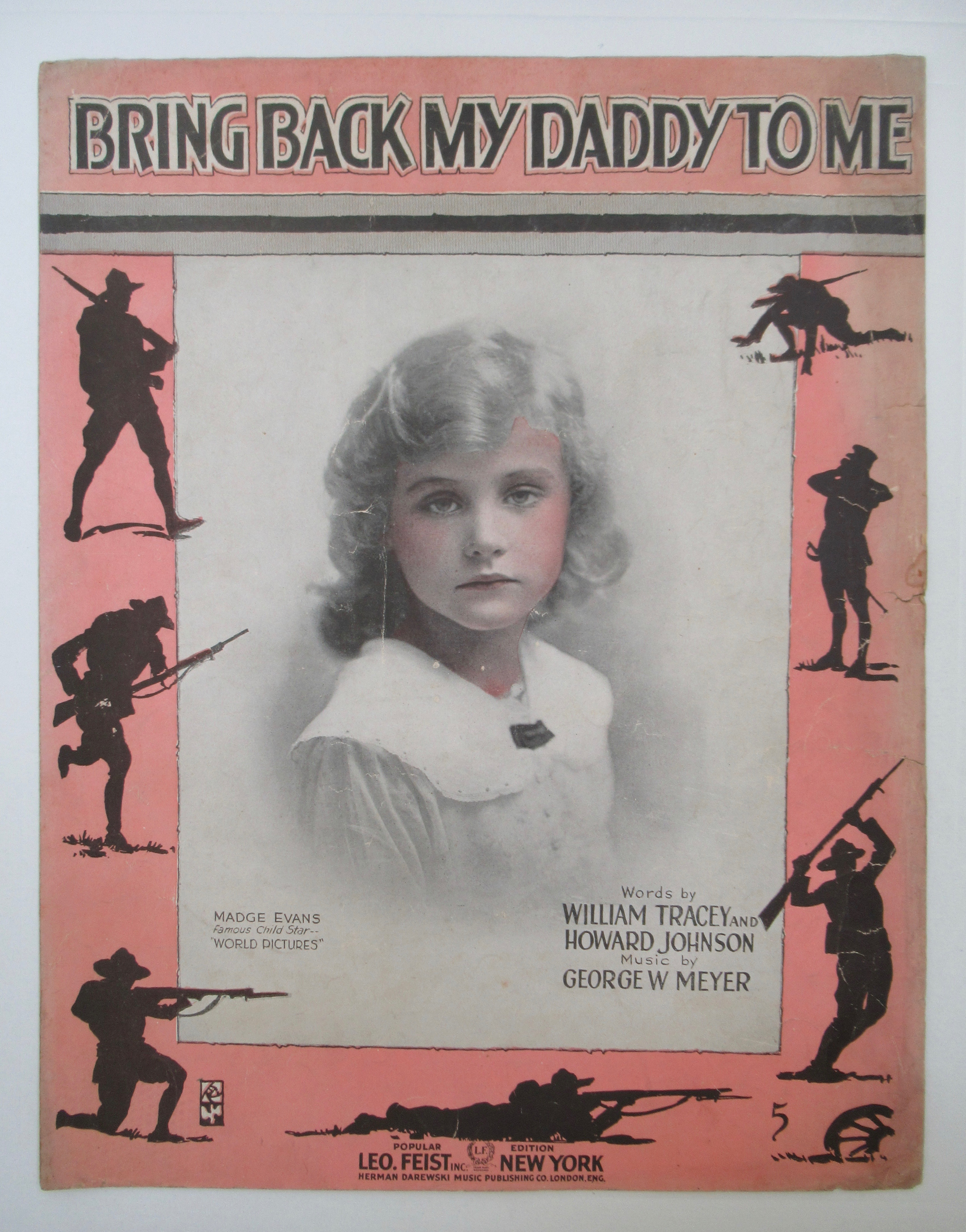 1917 Bring Back My Daddy To Me Madge Evans Cover