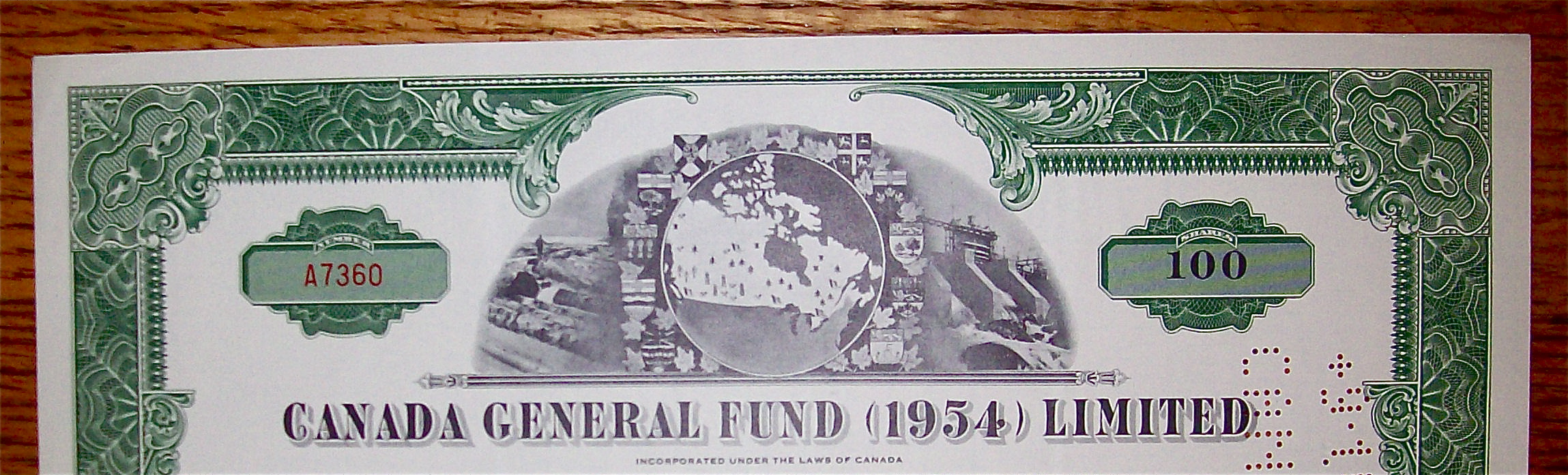 1954 Canada General Fund Limited Stock Certificate