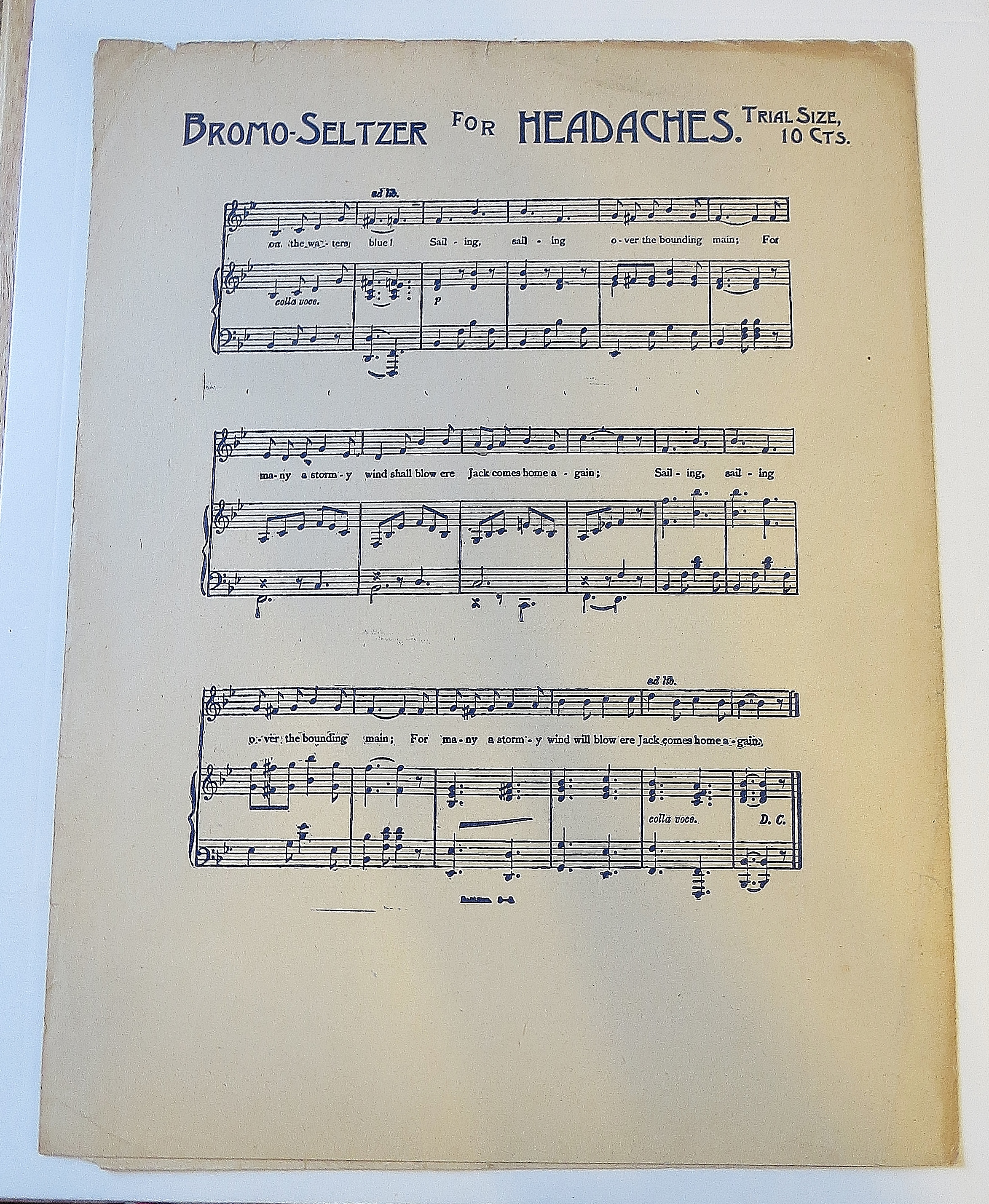1900's Bromo-Seltzer - Ere Jack Comes Home Again