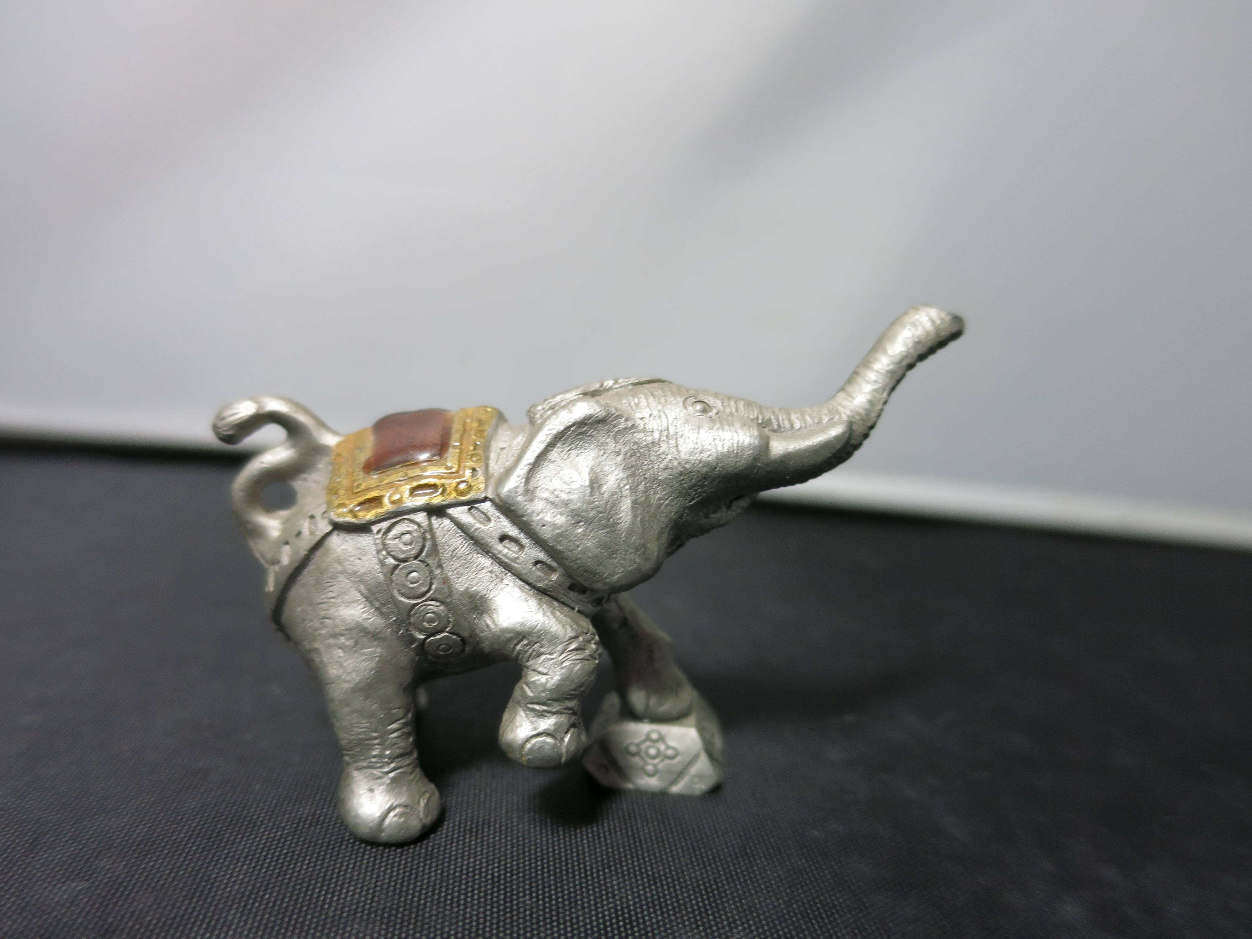 Vintage Pewter Circus Elephant Figurine