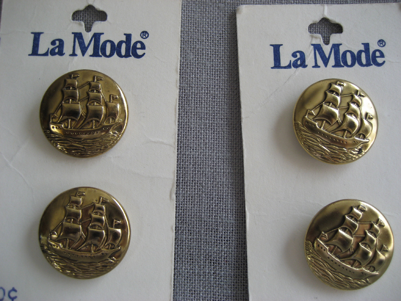 Four Large Ship Buttons From West Germany