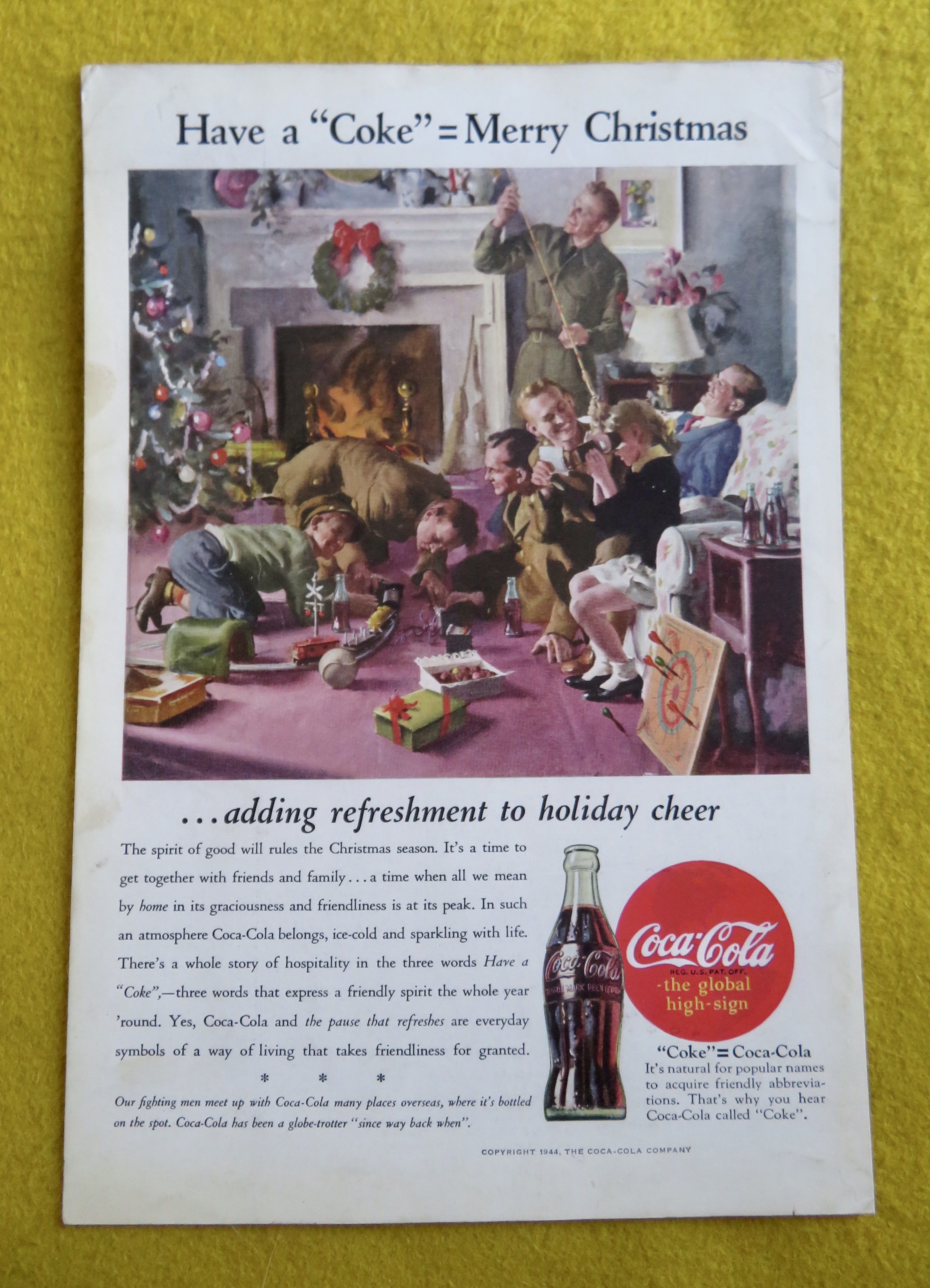 1944 Coca Cola (Coke) with Soldiers Coming Home