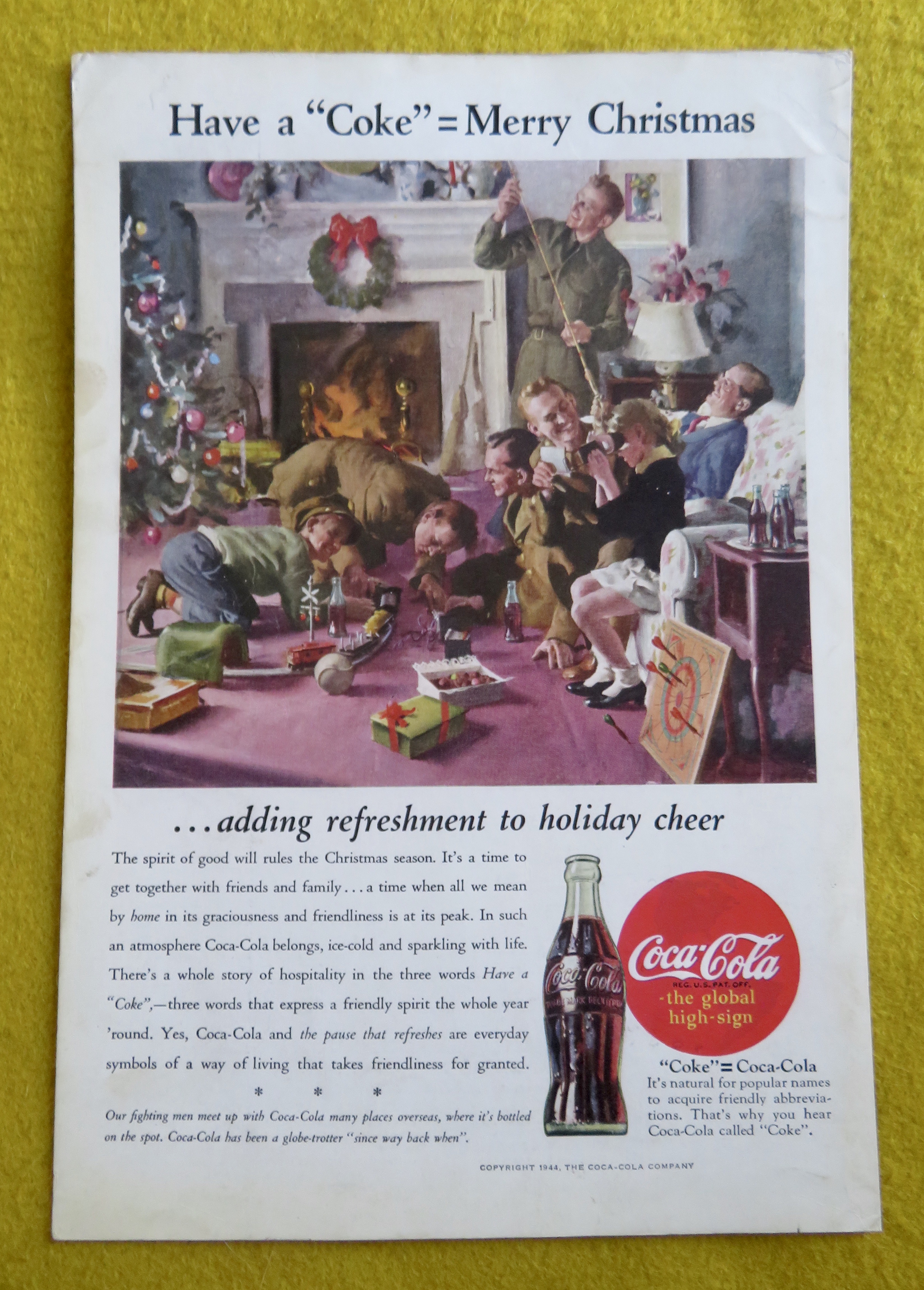 1944 Coca Cola (Coke) with Soldiers Coming Home