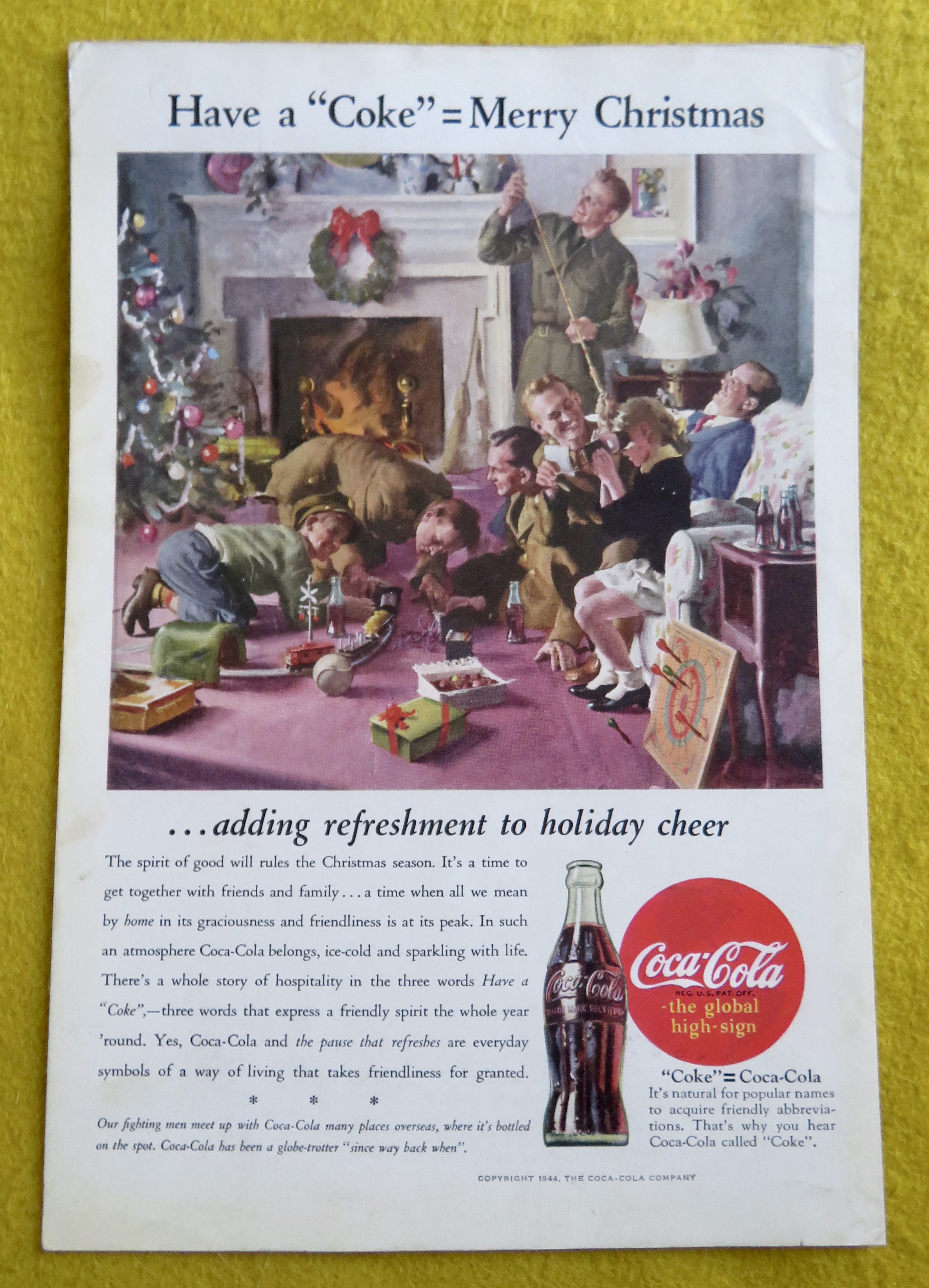 1944 Coca Cola (Coke) with Soldiers Coming Home