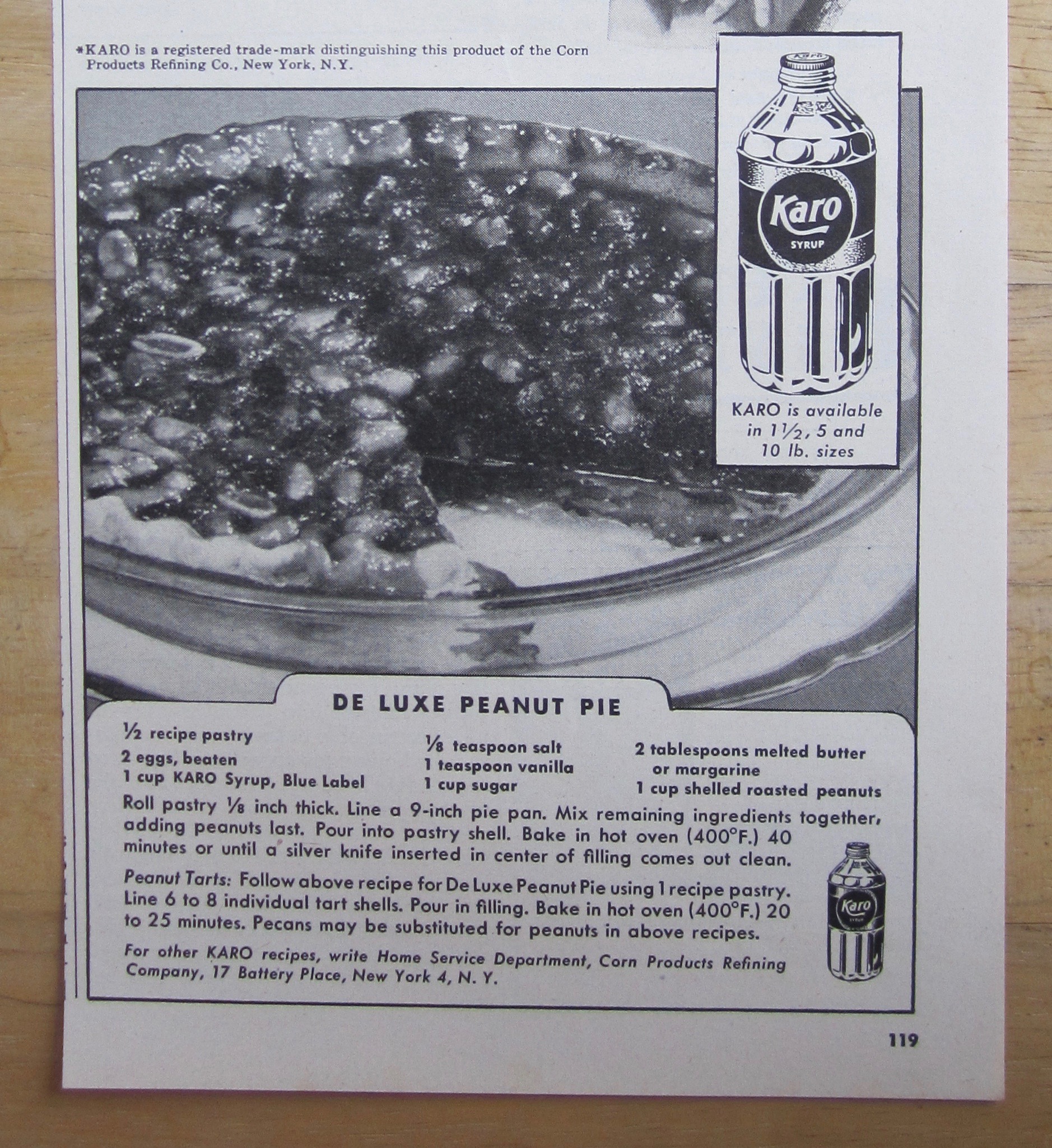 1948 Karo Syrup with The Karo Kid (De Luxe Peanut Pie)
