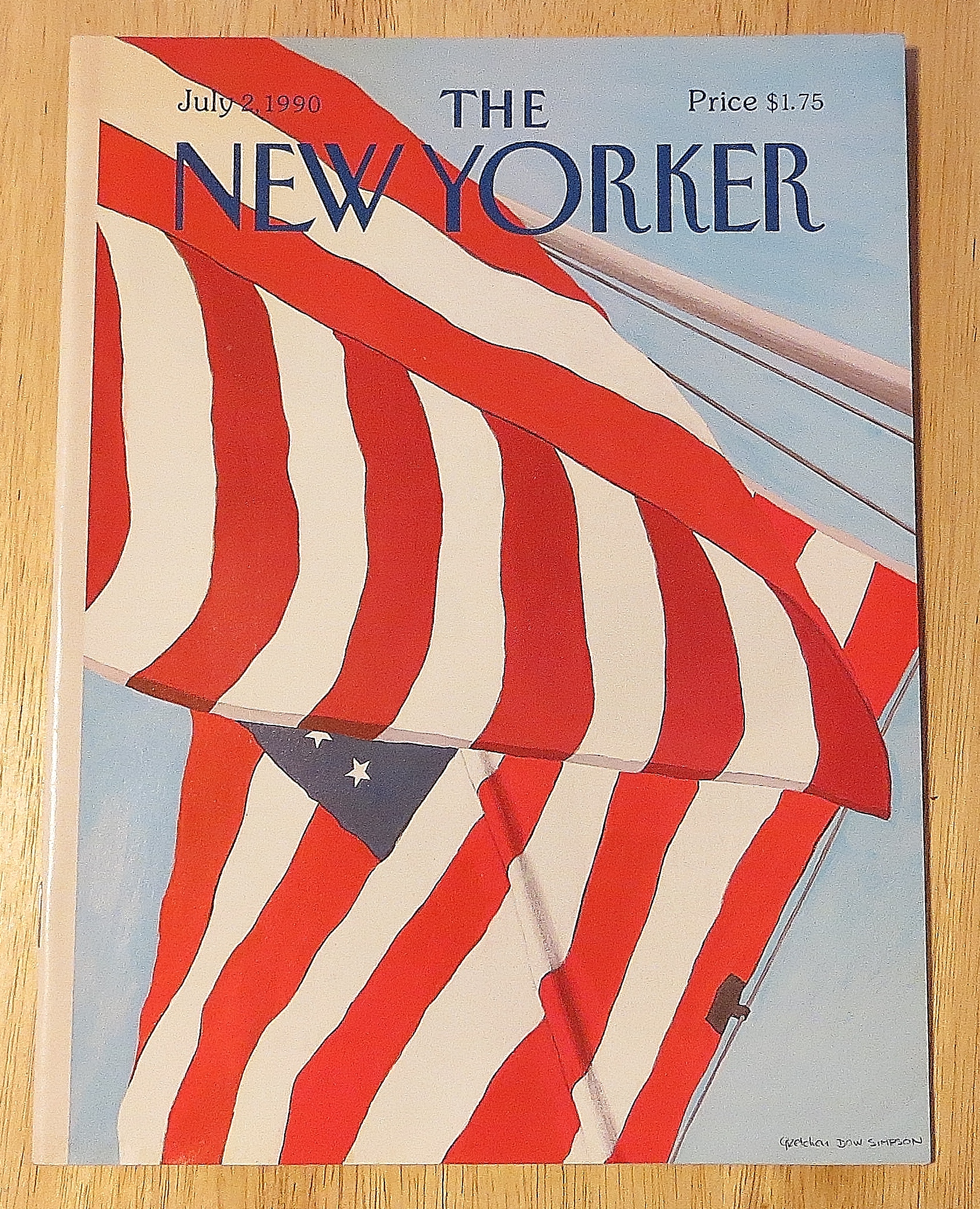 New Yorker Magazine July 2, 1990 American Flag