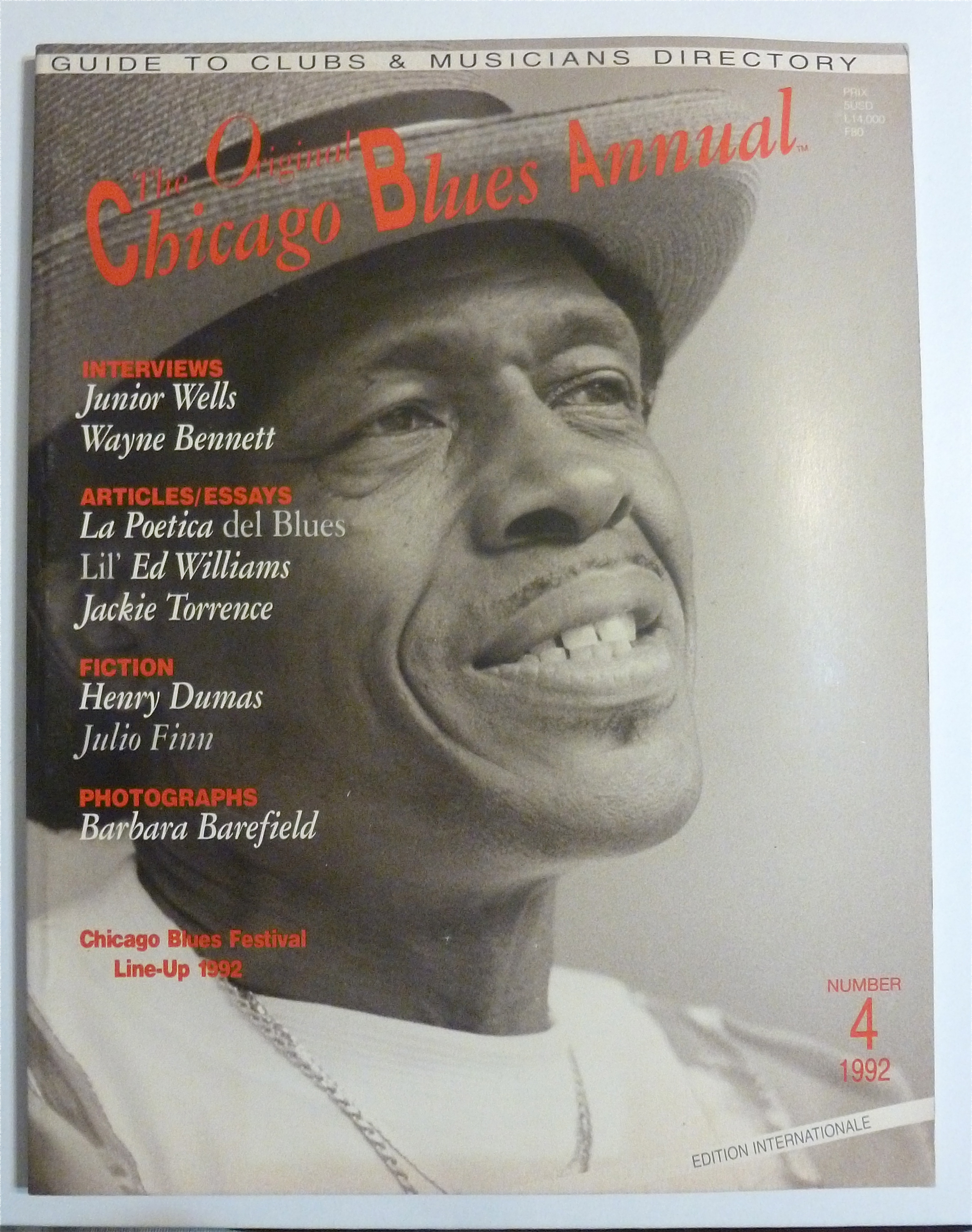 Original Chicago Blues Annual 1992 Junior Wells