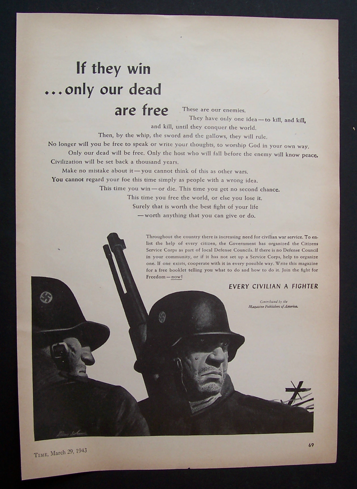 1943  Every  Civilian  A  Fighter  By  Stevan  Dohanos