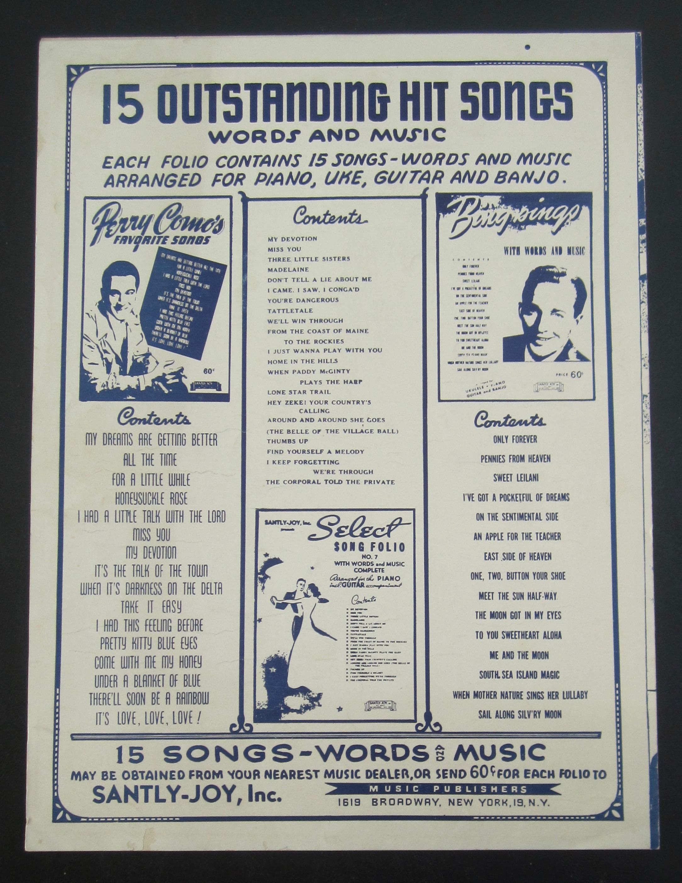 Sheet Music For 1944 Bell Bottom Trousers