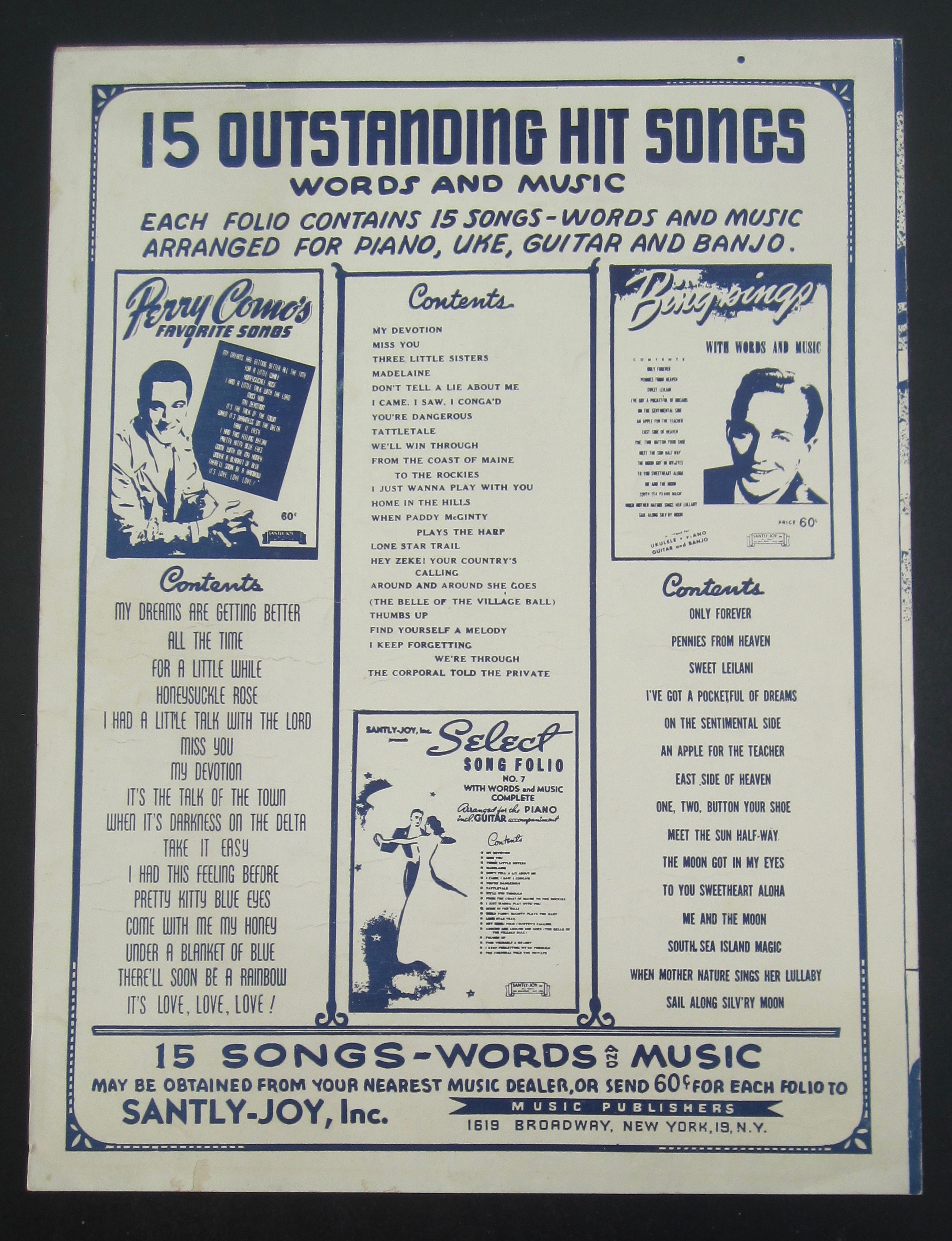 Sheet Music For 1944 Bell Bottom Trousers