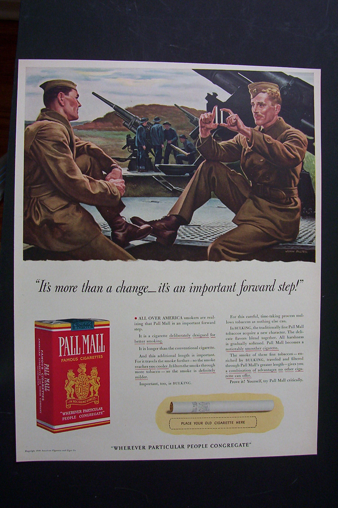 1941 Pall Mall Cigarettes with Soldiers By John Falter