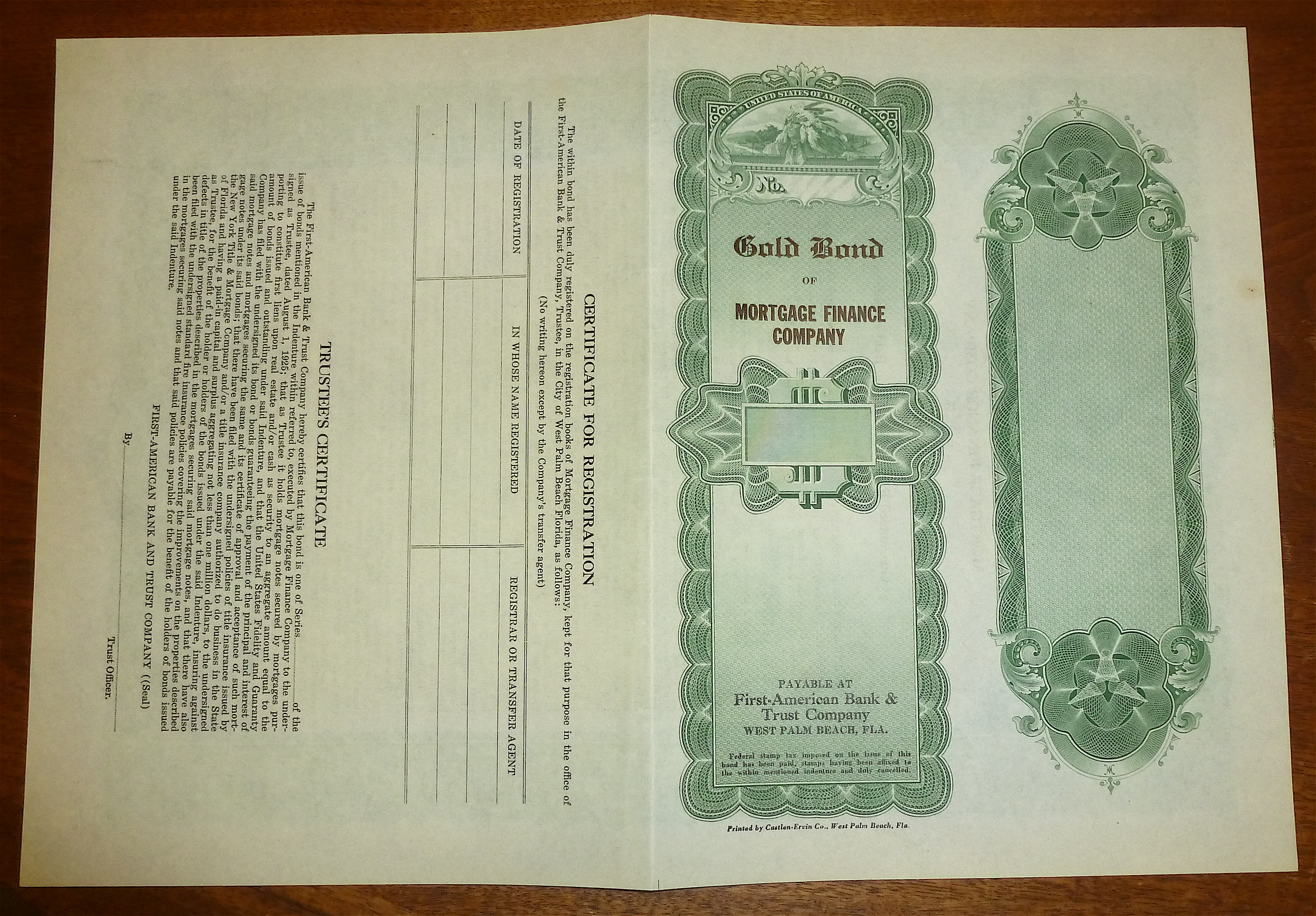 1925 Mortgage Finance Co. Gold Bond