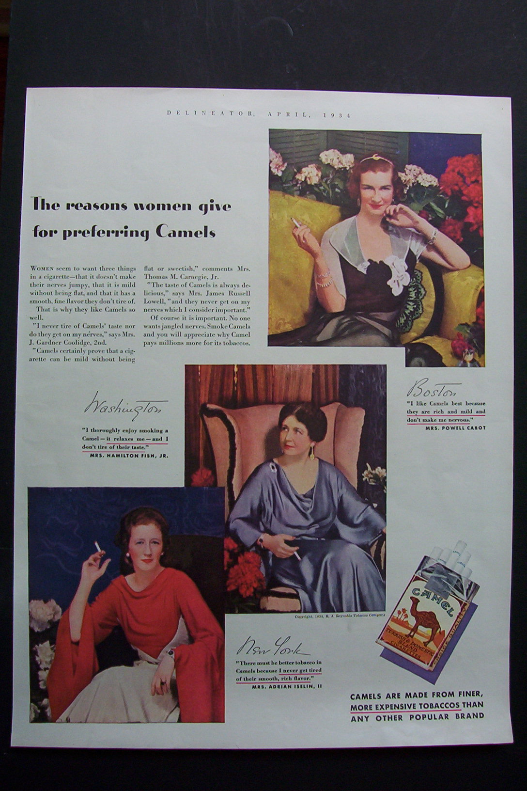 1934 Camel Cigarettes with Three Women
