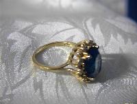 Ring14K Gold  1Ct Diamond 6ct London Blue Topaz