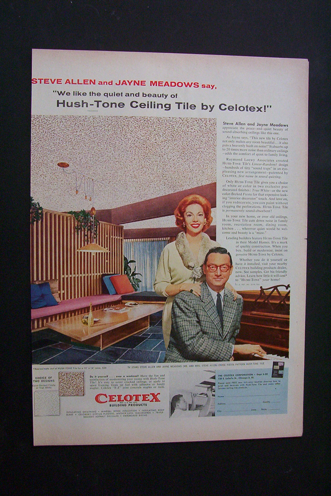 Vintage Ad: 1958 Celotex Tile & Maidenform Bra