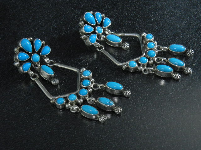 Native American Sleeping Beauty Turquoise Sterling Silv