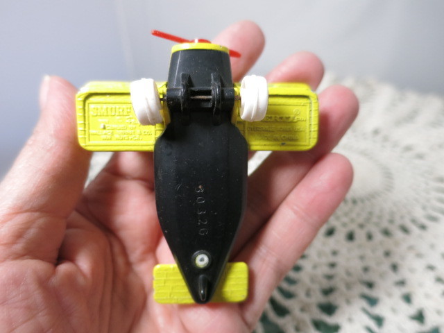 Ertl Aero Smurf Earth Yellow Metal Airplane Toy 1982