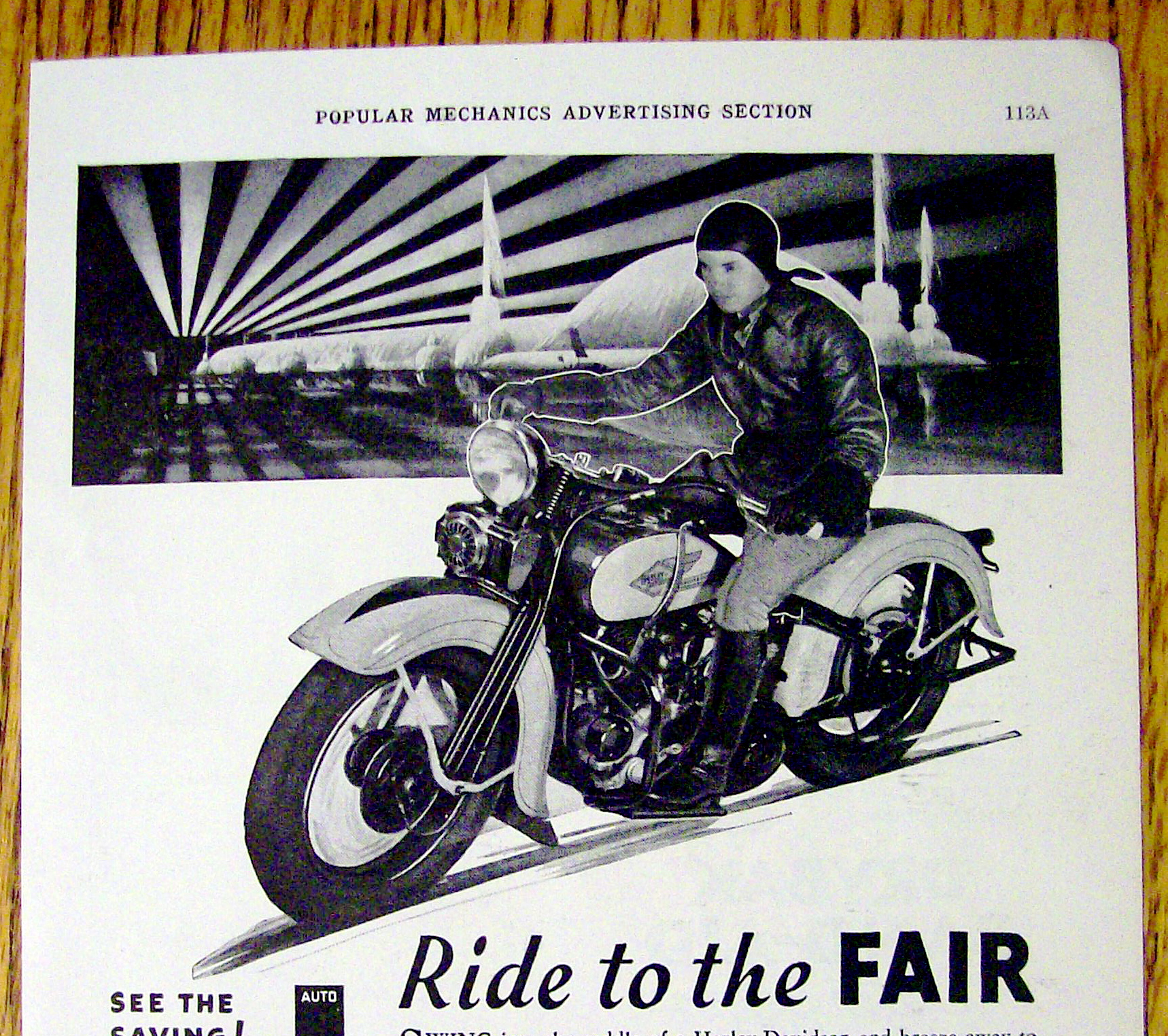 1934 Harley Davidson Motorcycle with Ride To The Fair
