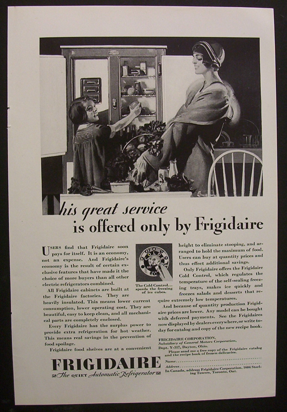 1929  Frigidaire  Automatic  Refrigerator