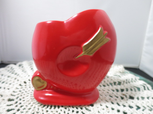 Rubens Originals Heart with Arrow Planter Vase Japan 1960s