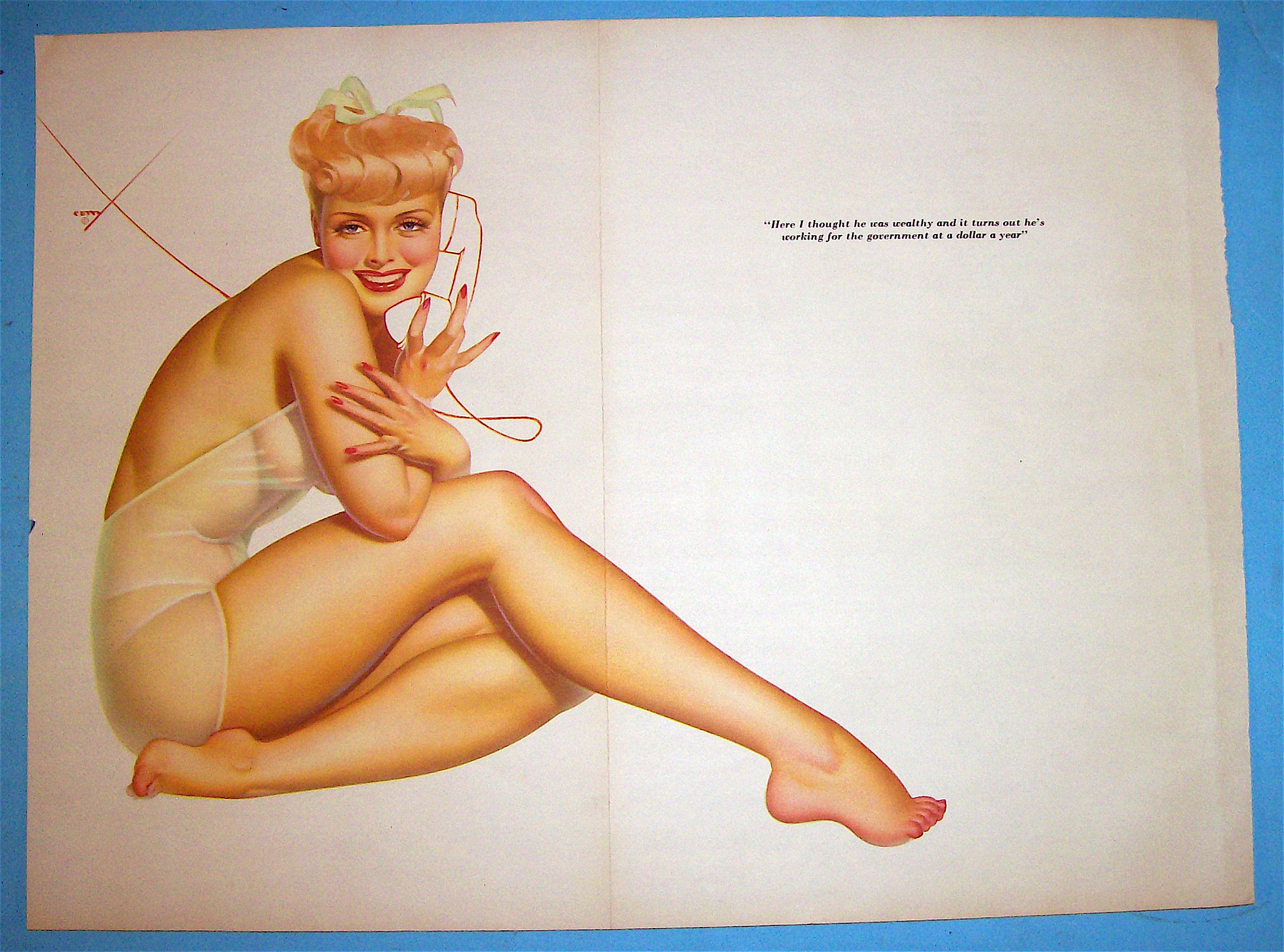 1941 Petty Pin Up Girl December Woman On Telephone