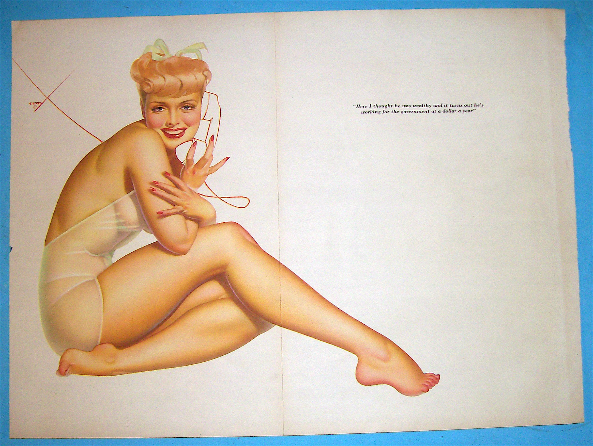 1941 Petty Pin Up Girl December Woman On Telephone