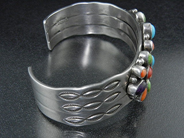 Leo Feeney Sterling Silver Coral Lapis Turquoise Cuff