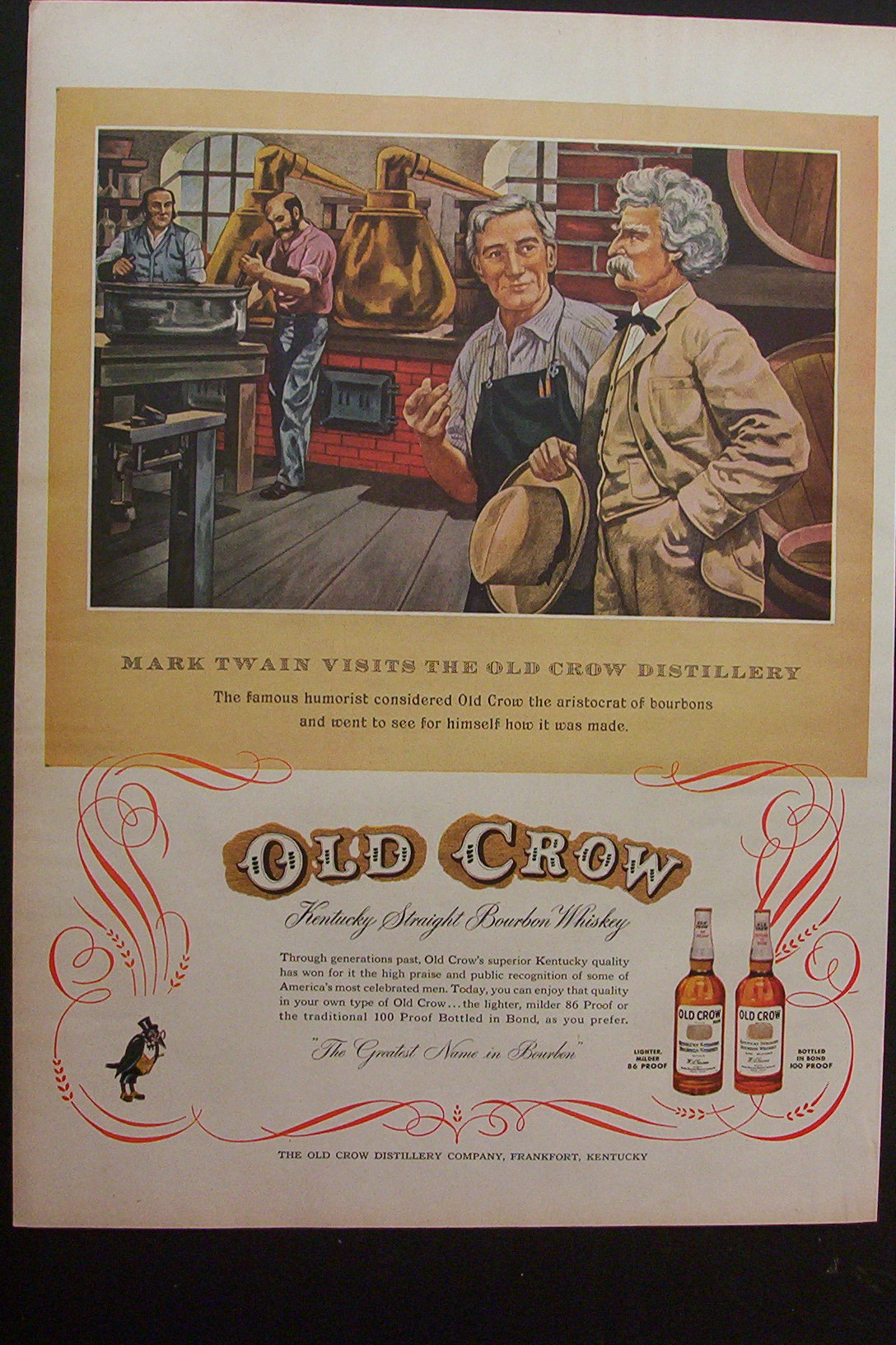 1953 Old Crow Whiskey with Mark Twain Visits Distillery