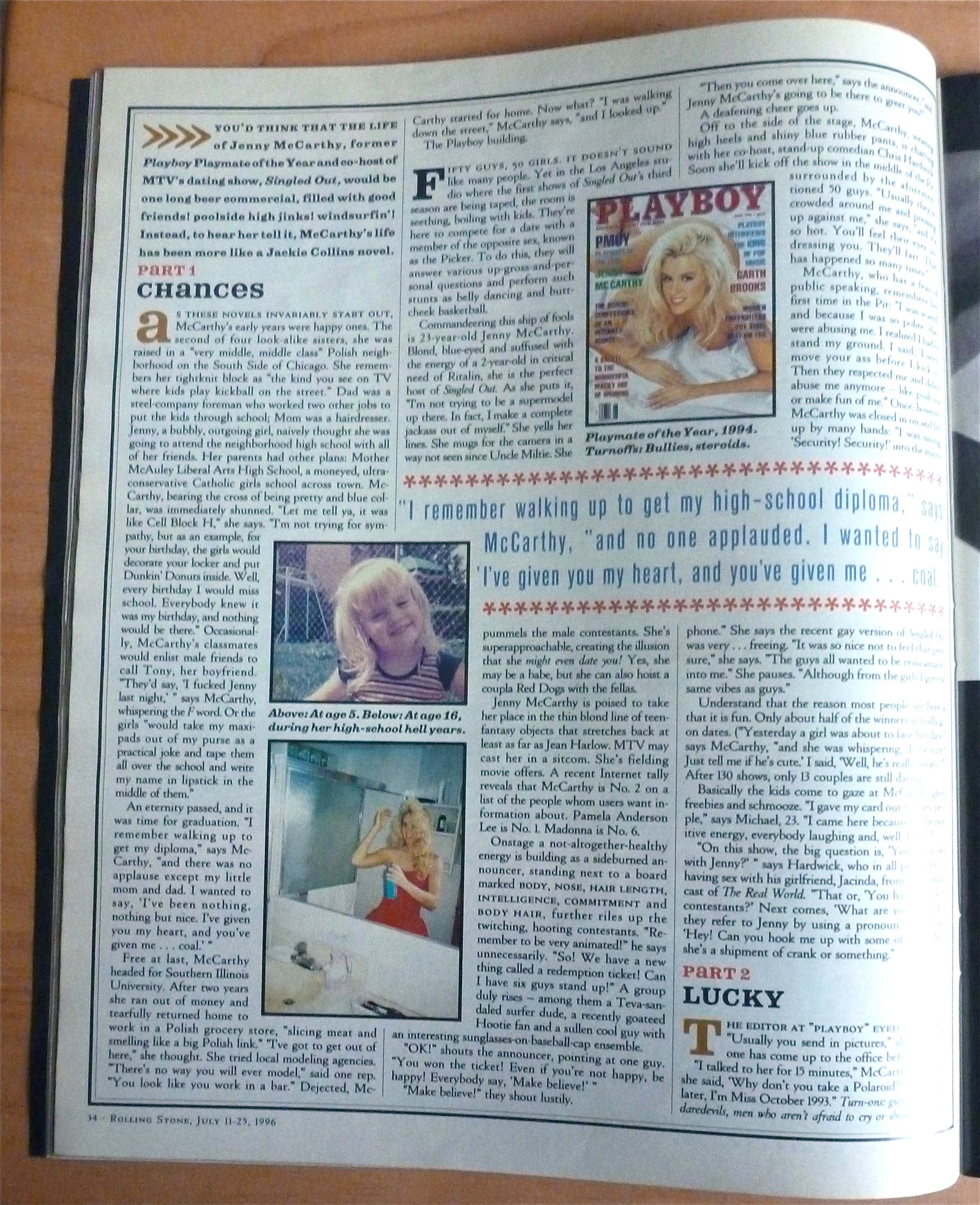 Rolling Stone Magazine July 11-25, 1996 Jenny McCarthy
