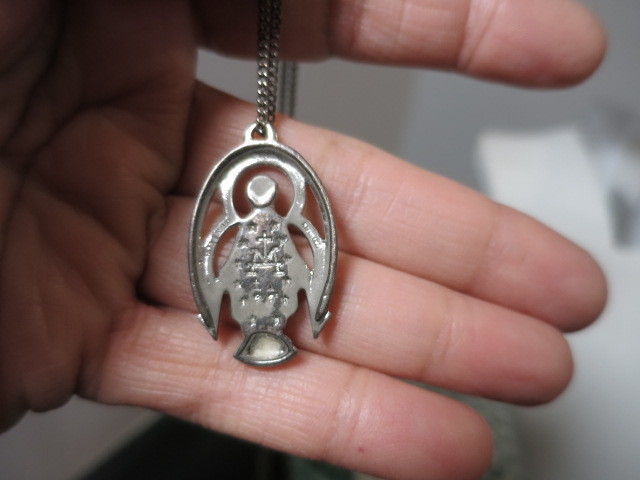 Vintage Weston Sterling Miraculous Medal Pendant Mary Conceived