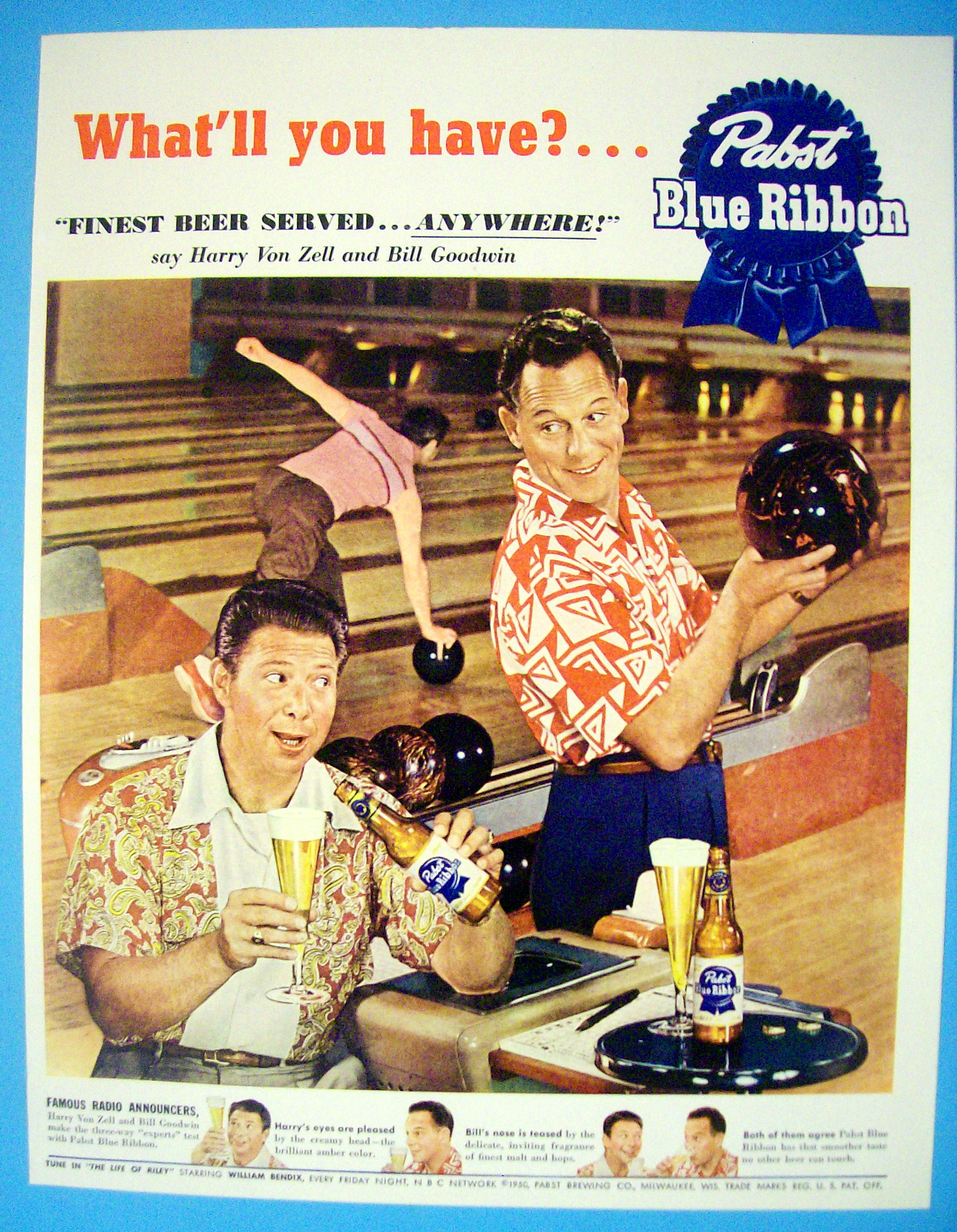 1951 Pabst Blue Ribbon Beer w/Bill Goodwin & Harry Zell