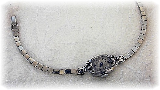14K White Gold & Diamond Ladies Hamilton Wris