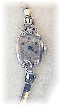 14K White Gold & Diamond Ladies Hamilton Wris
