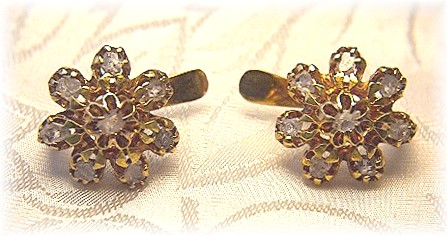 18K Gold Asian Uncut  Diamond Leverback Earrings