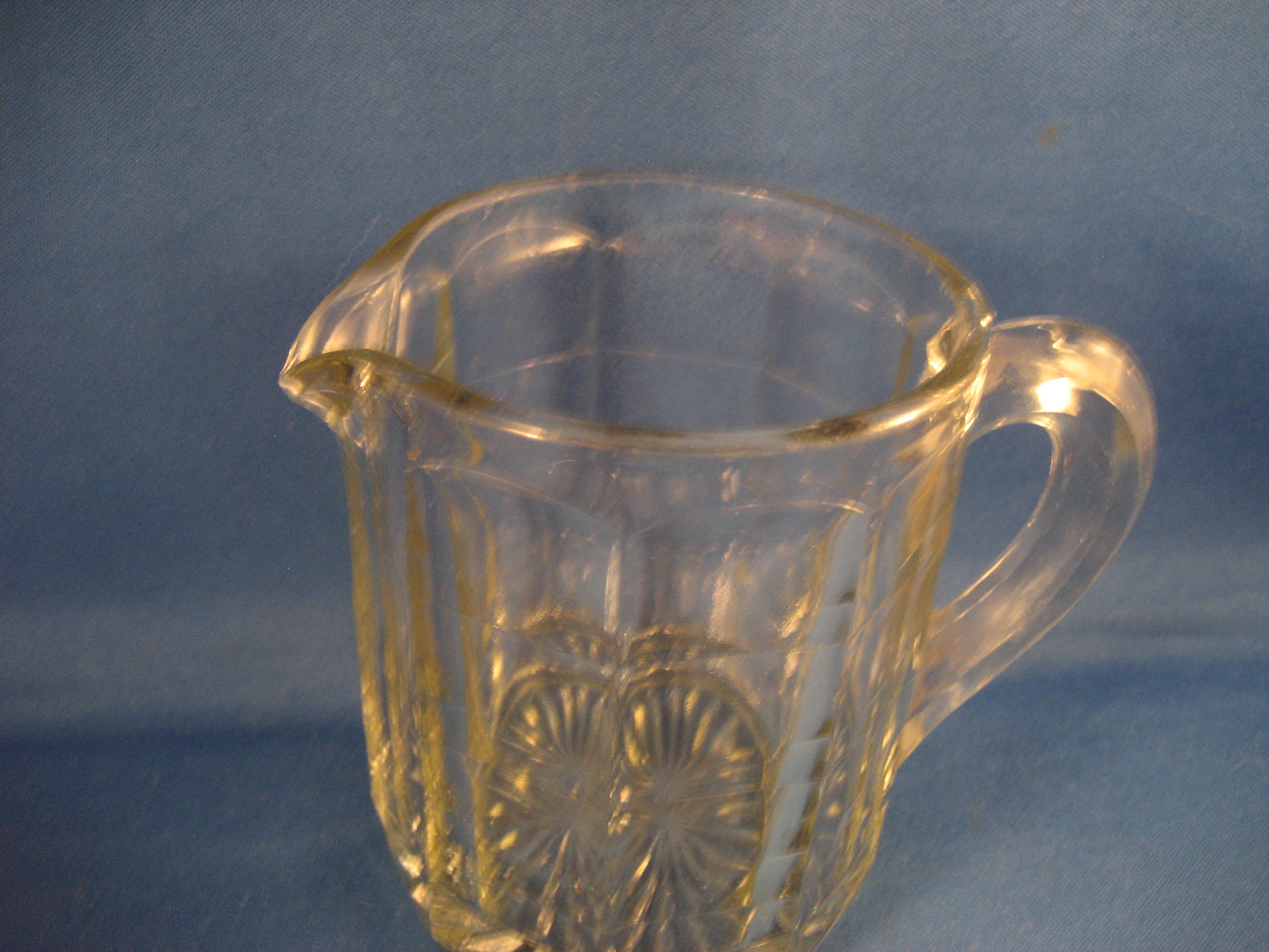 Old Pressed Glass Syrup Pitcher