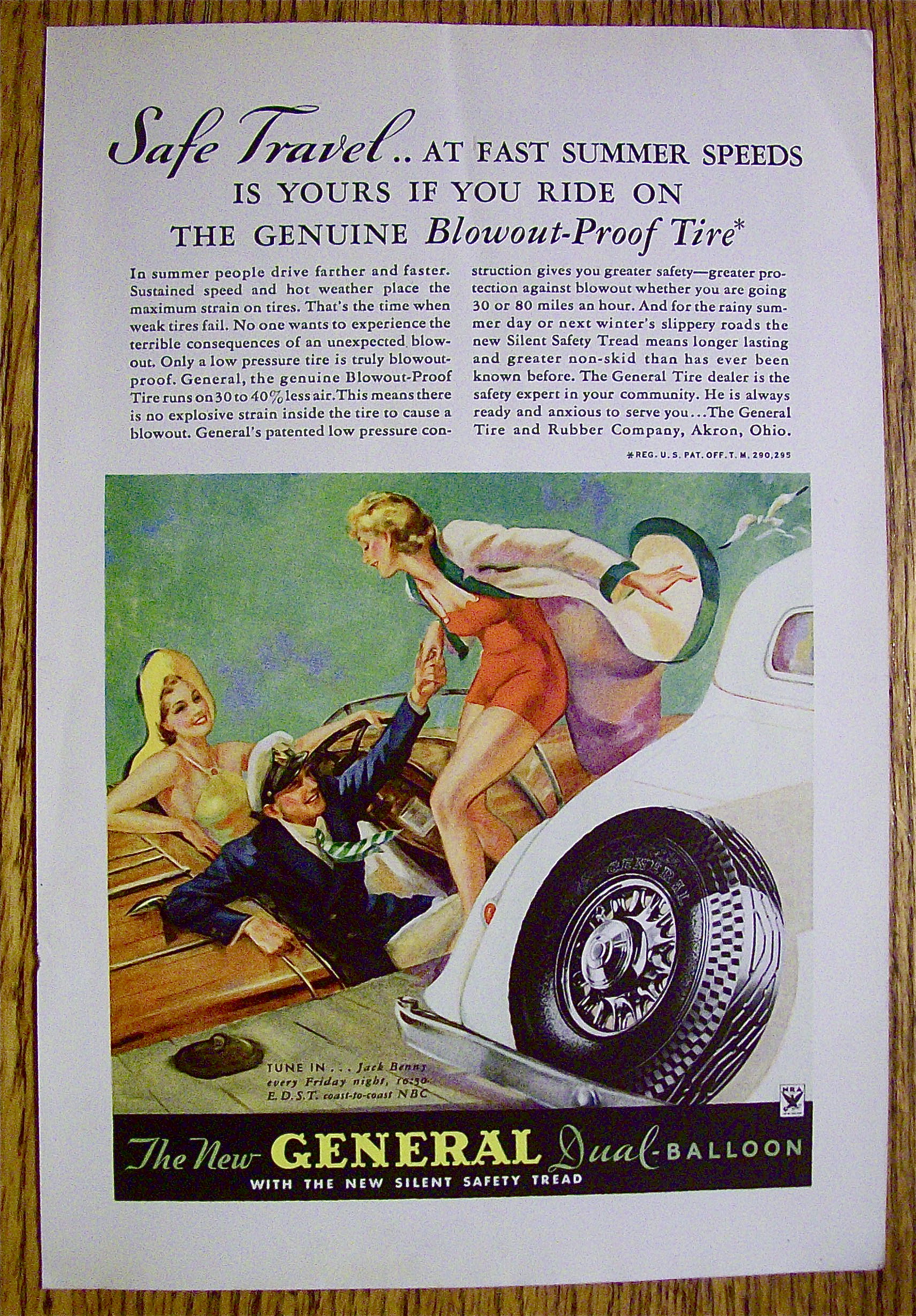 1934 General Tire with Couple Greeting Woman