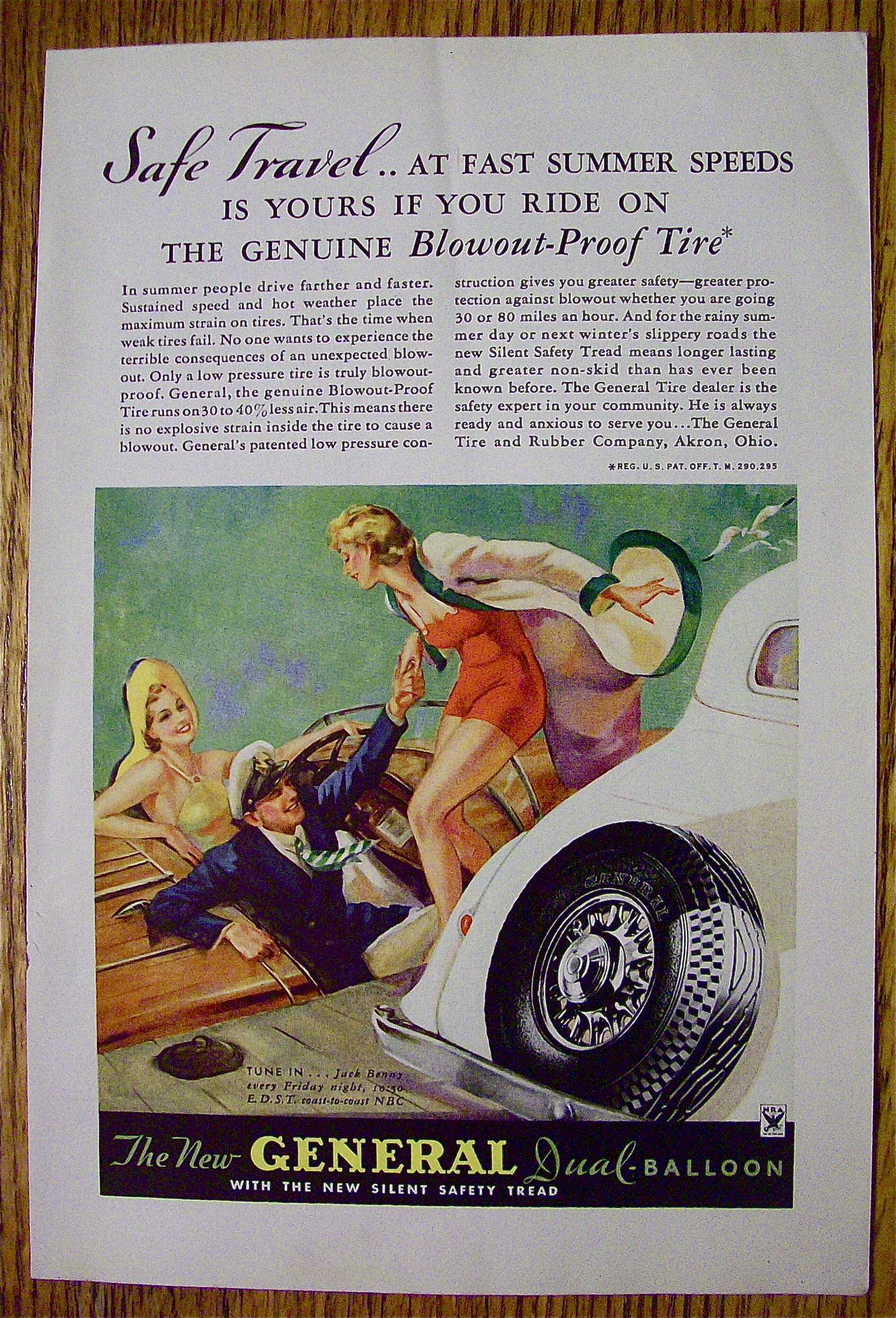 1934 General Tire with Couple Greeting Woman
