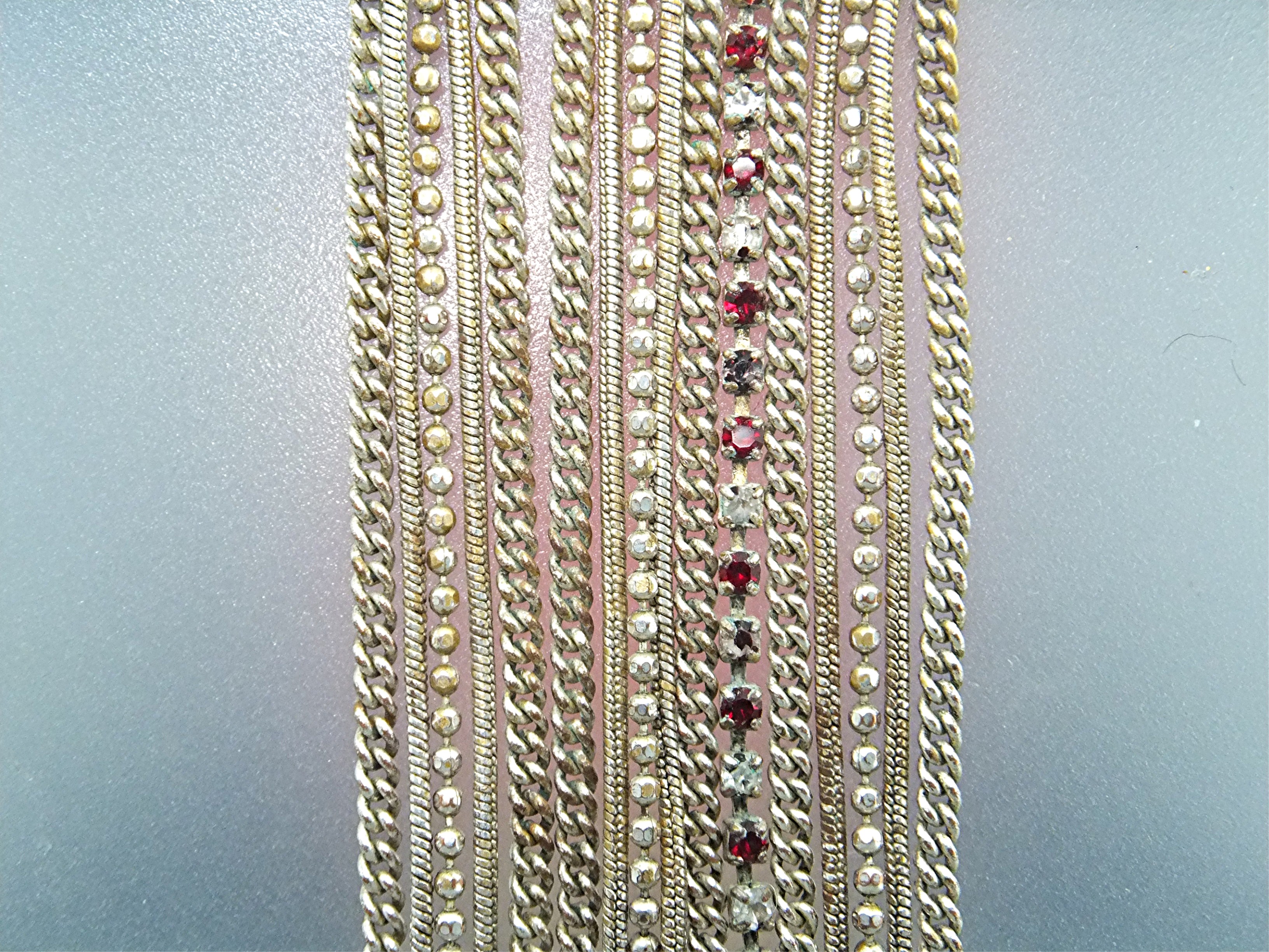 Bracelet Pink 6 Strand Freshwater Pearl Enamel Flower