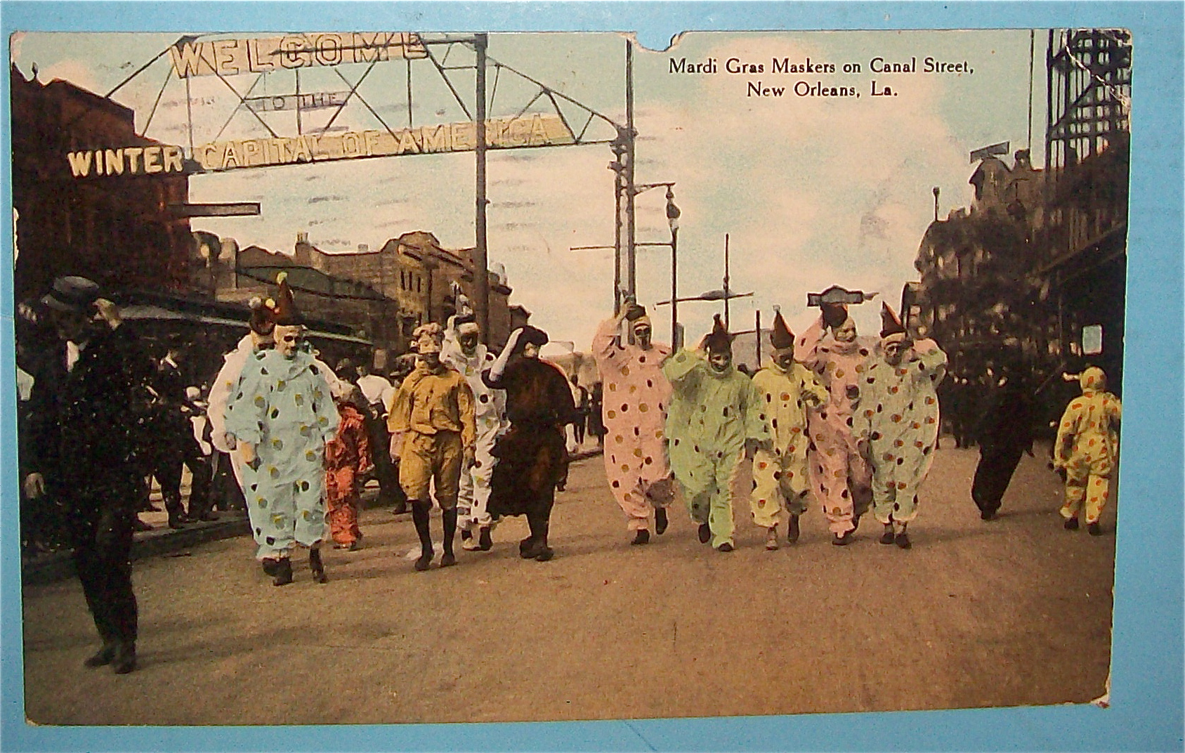 Mardi Gras Maskers On Canal Street Postcard