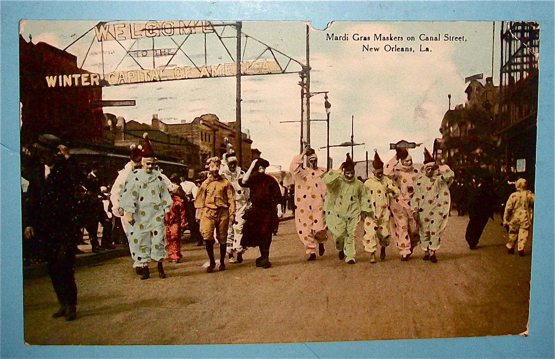 Mardi Gras Maskers On Canal Street Postcard