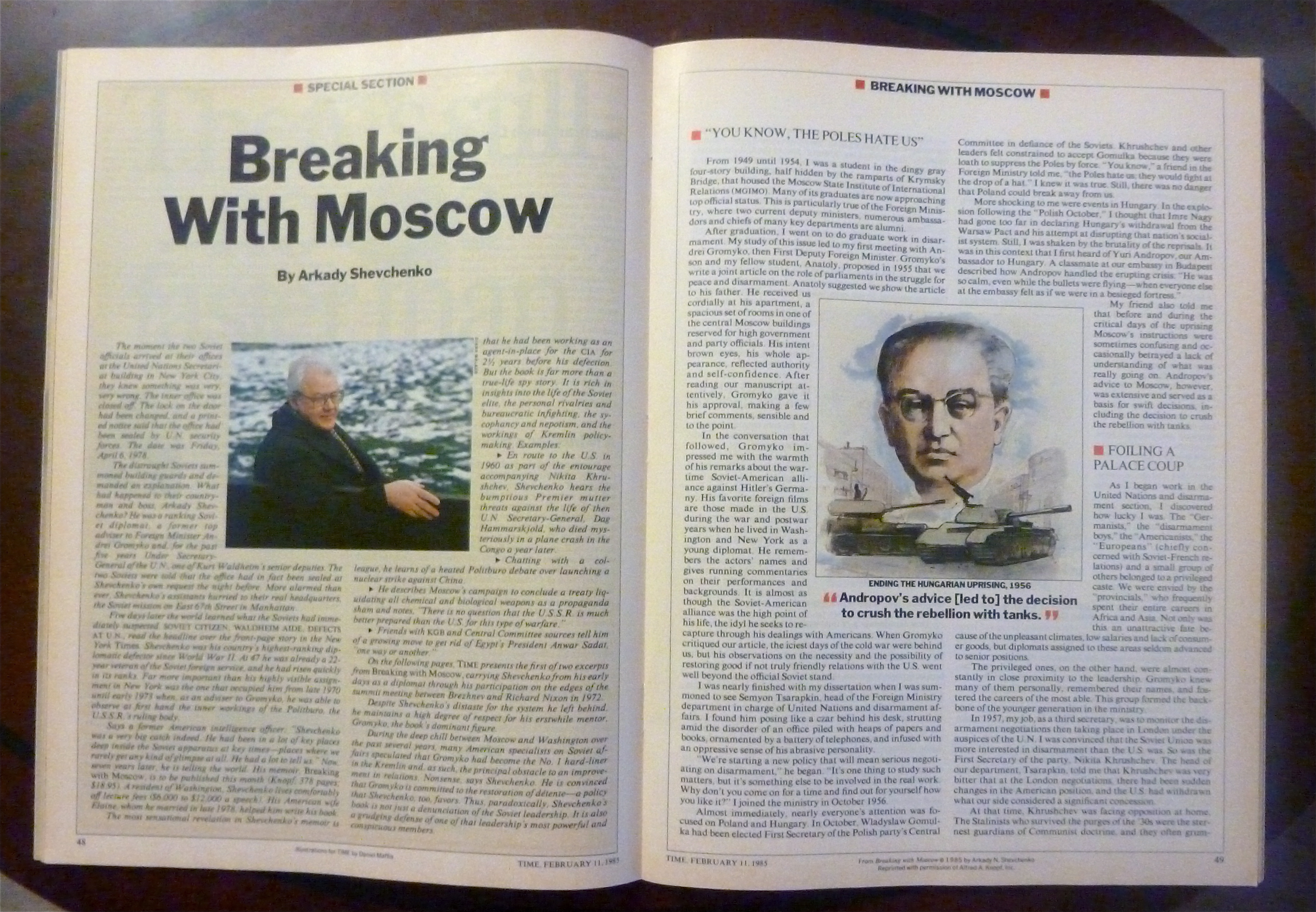 Time Magazine-February 11, 1985-Defector's Story