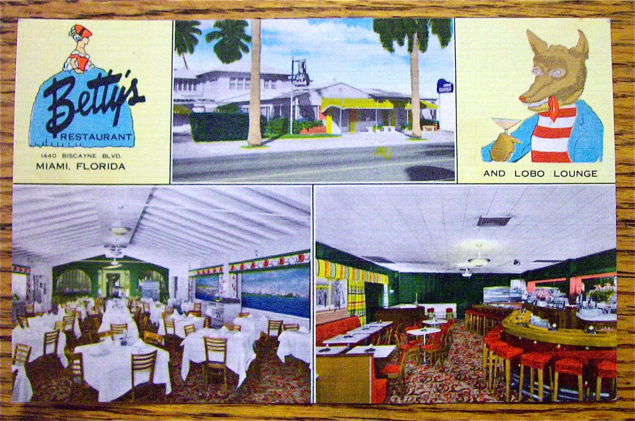 Betty's Restaurant Postcard (Florida)