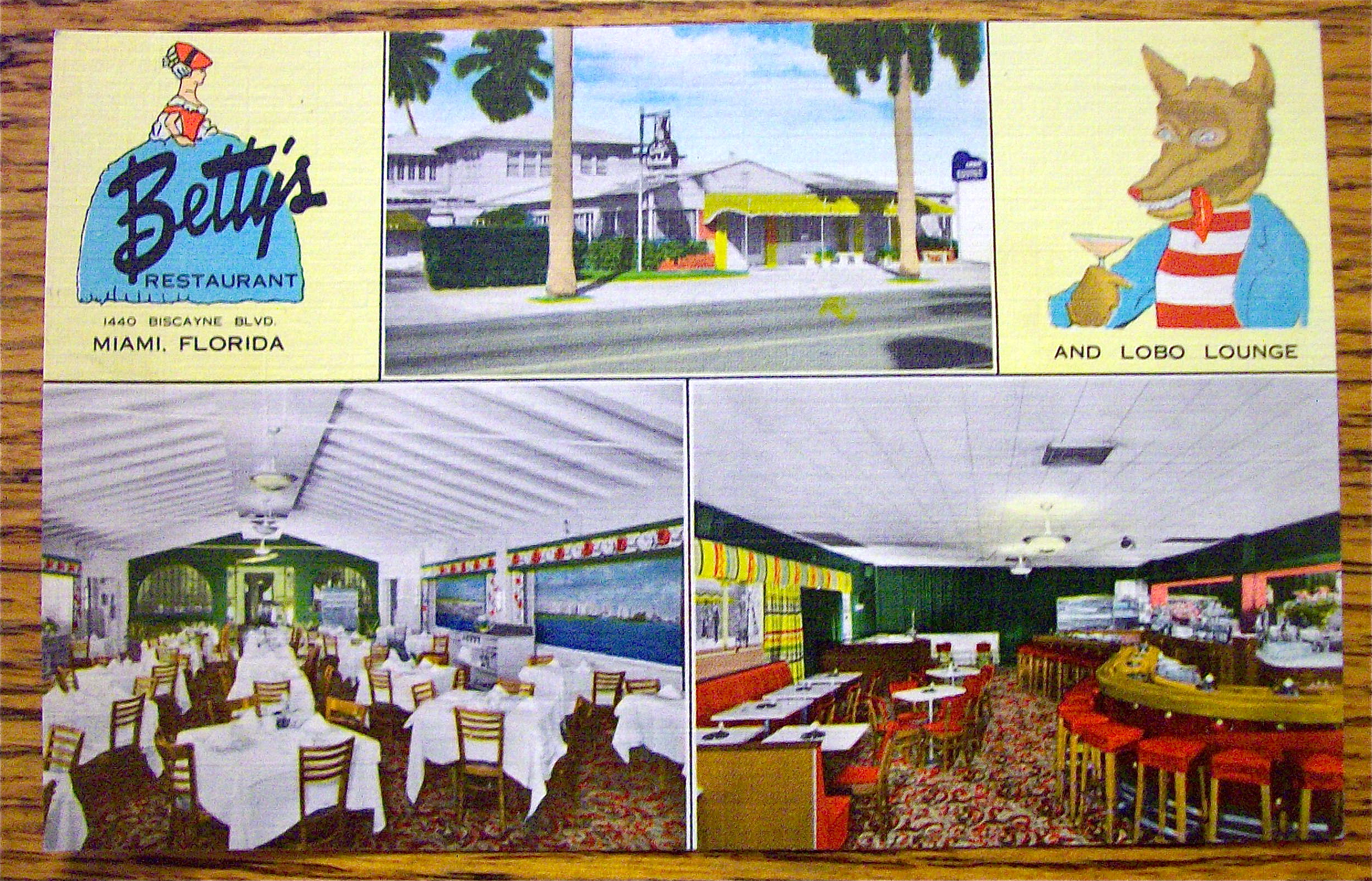 Betty's Restaurant Postcard (Florida)
