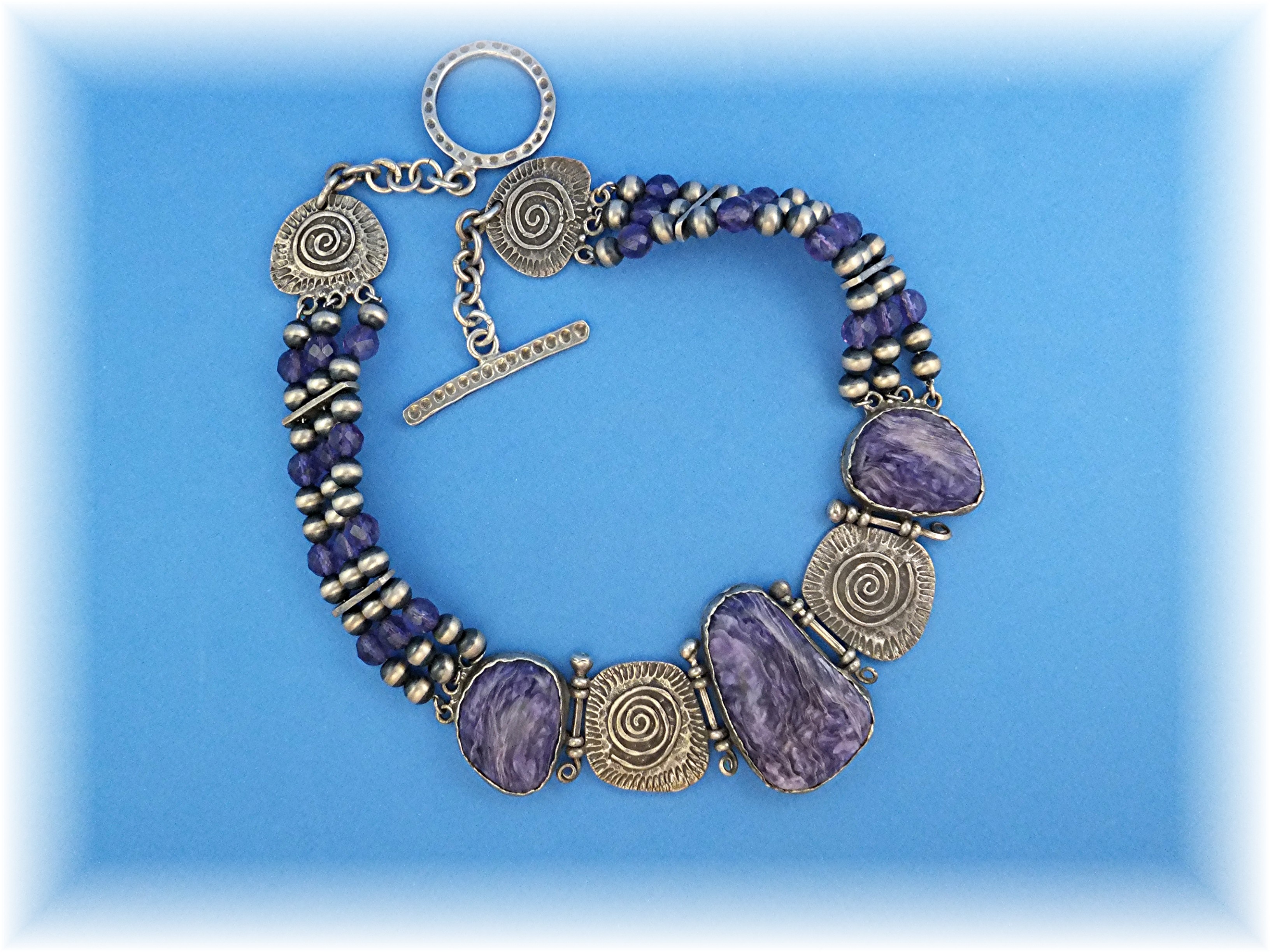David Troutman Sterling Silver Charoite Necklace