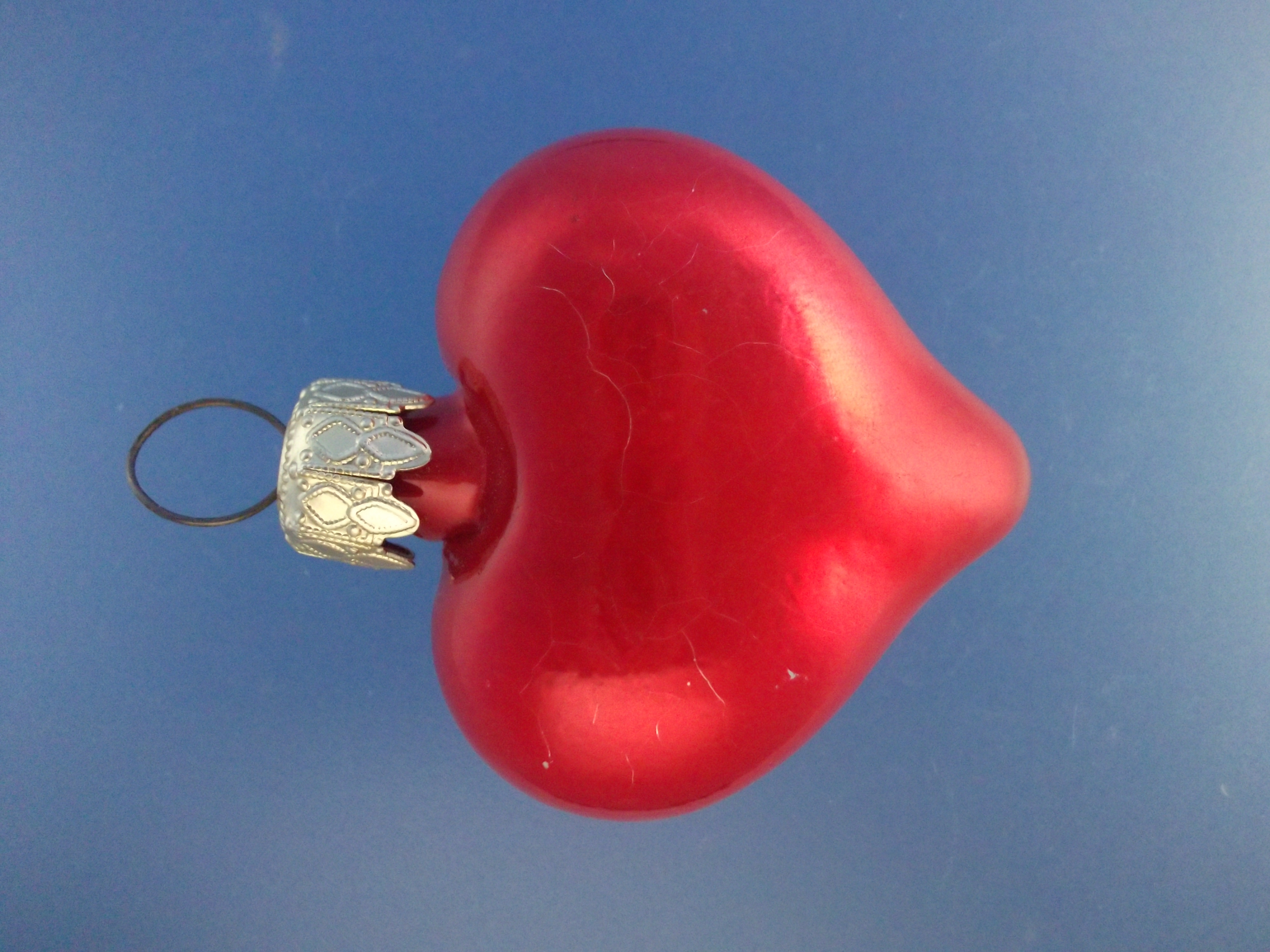 Red heart Christmas tree ornament