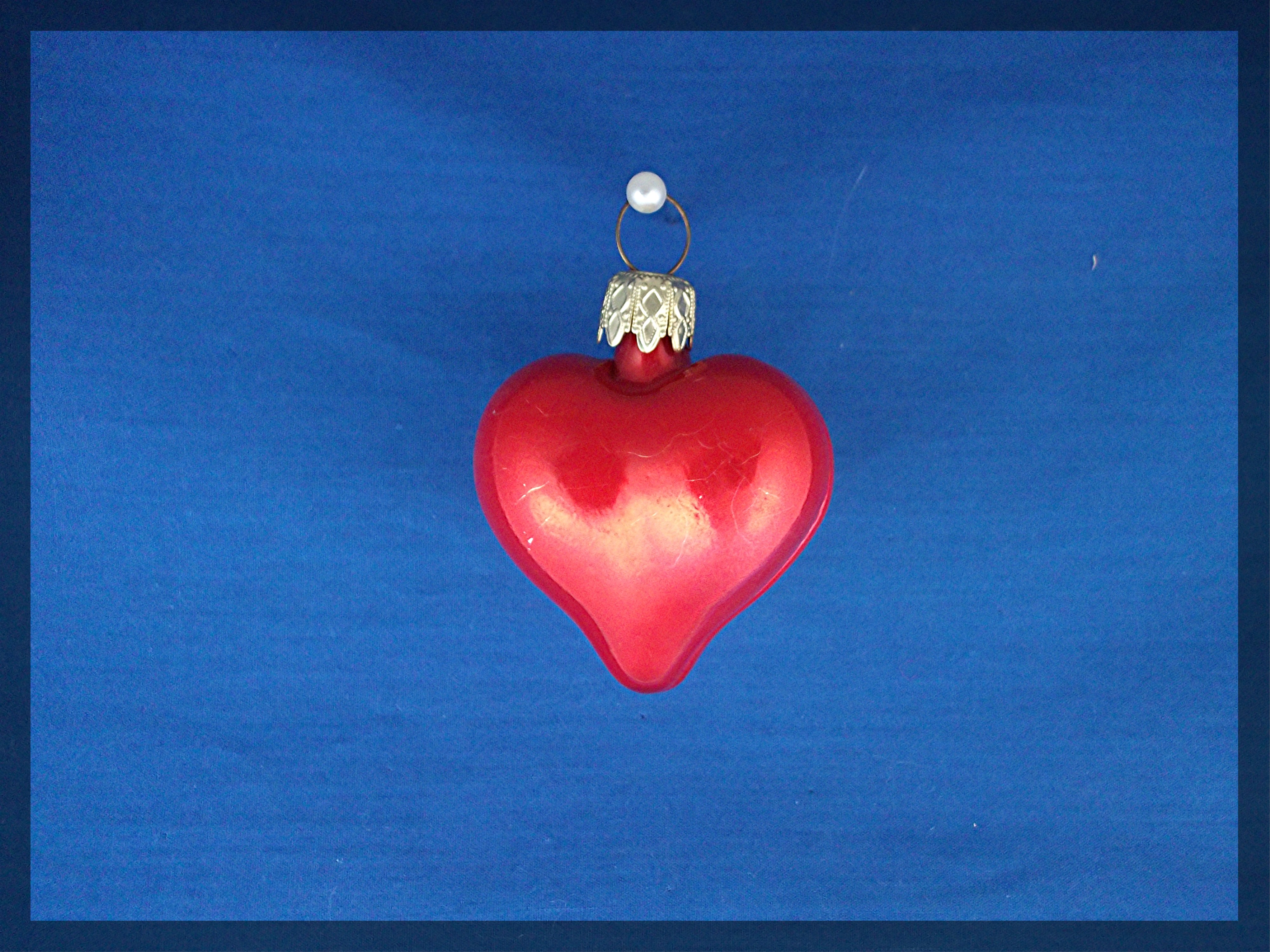 Red heart Christmas tree ornament