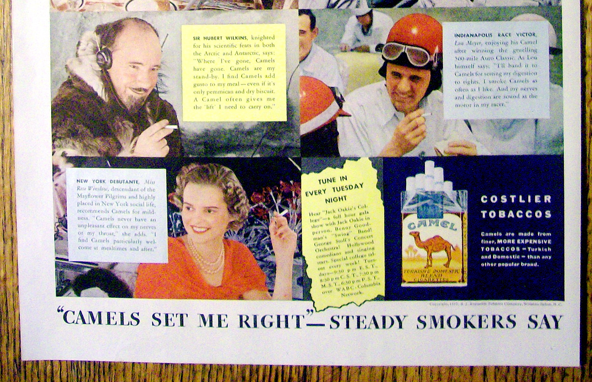1937 Camel Cigarettes with Tony Manero