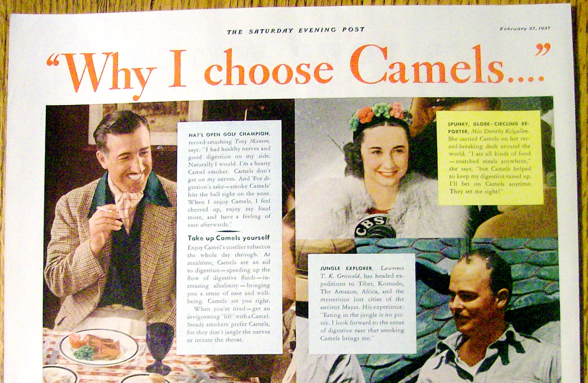 1937 Camel Cigarettes with Tony Manero