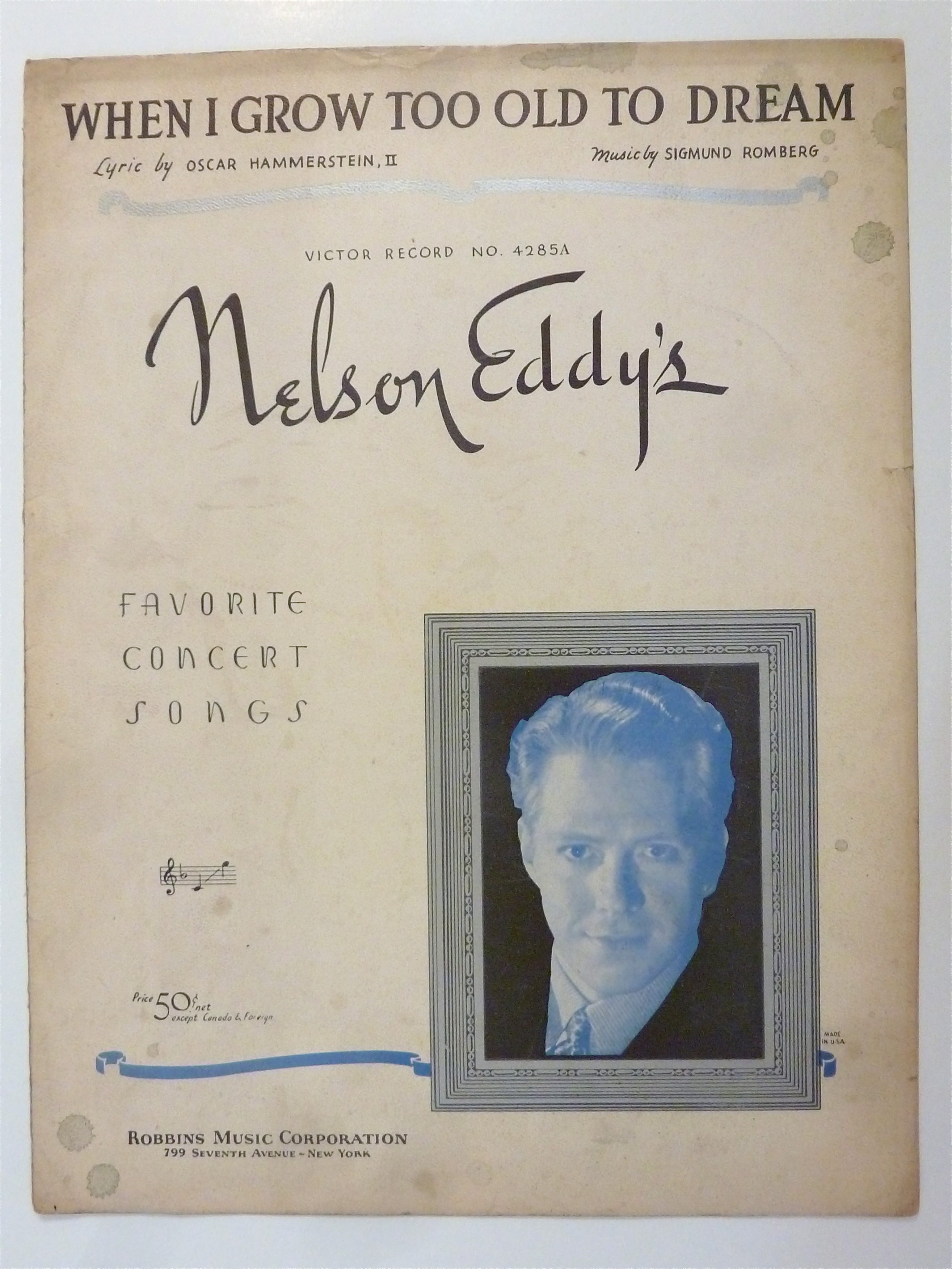 Sheet Music For 1935 When I Grow Too Old To Dream