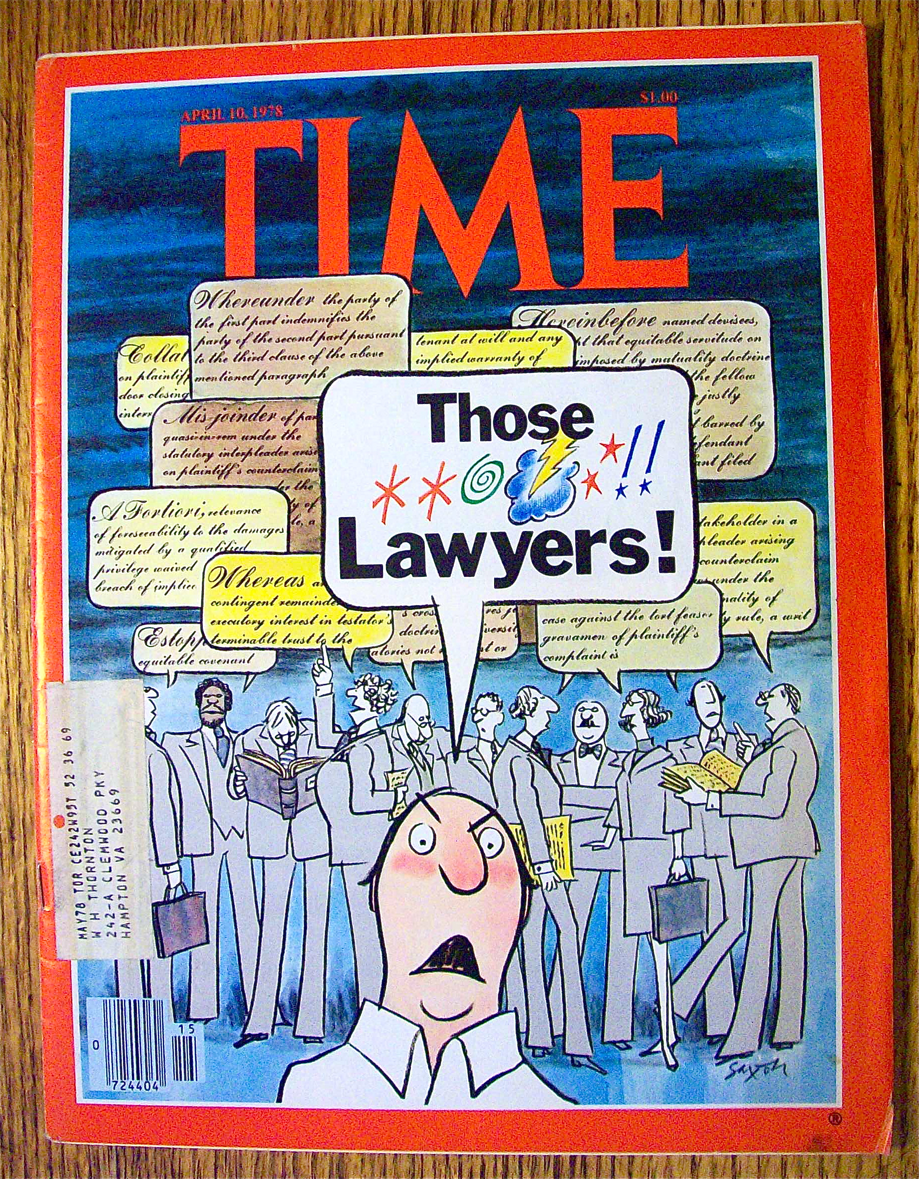 Time Magazine April 10, 1978 Those Lawyers